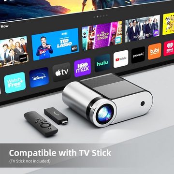 Vamvo Video Beamer unterstützt HD, Mini Heimkino Portabler Projektor (1280 to 720p px, kompatibel mit HDMI, USB, Geschenk für Kinder Video Heimkino)