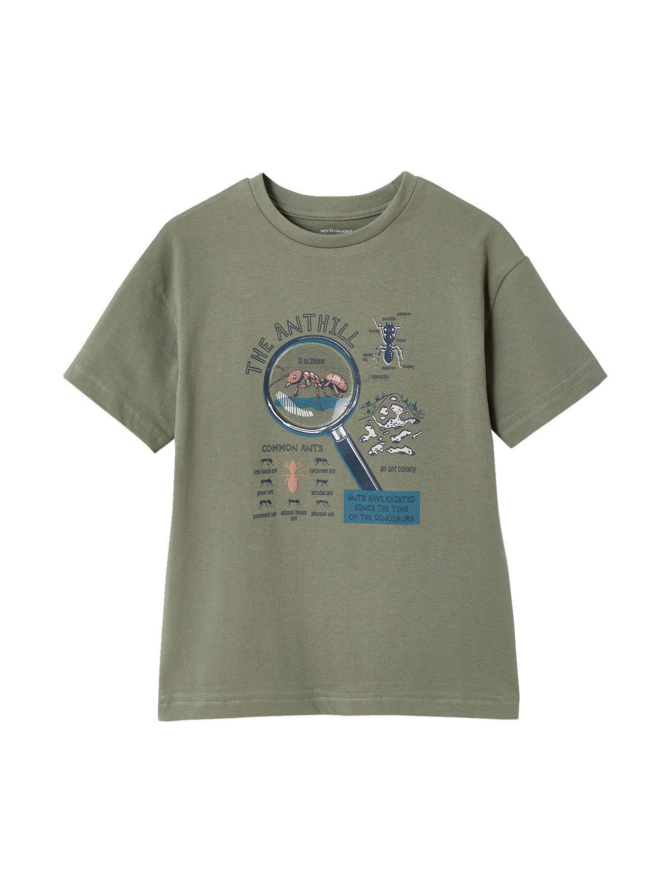 vertbaudet Kurzarmshirt Kinder T-Shirt zum Entdecken, Ameise oder Krokodil