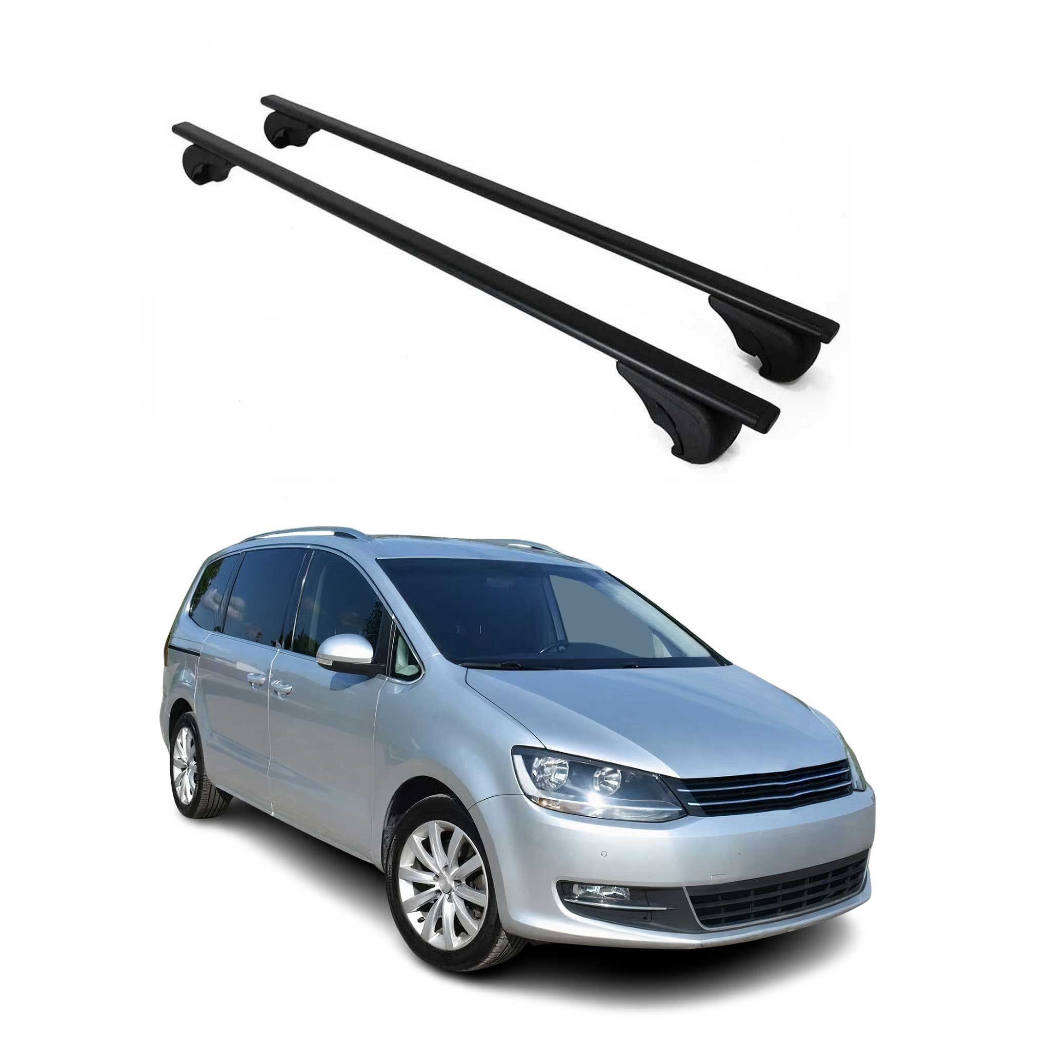 OMAC Dachträger Gepäckträger für VW Sharan 2010-2025 Grundträger Metall Schwarz 2tlg (2-St), Wasserbeständig,Abnehmbar,Multifunktional,Leichtgewichtig