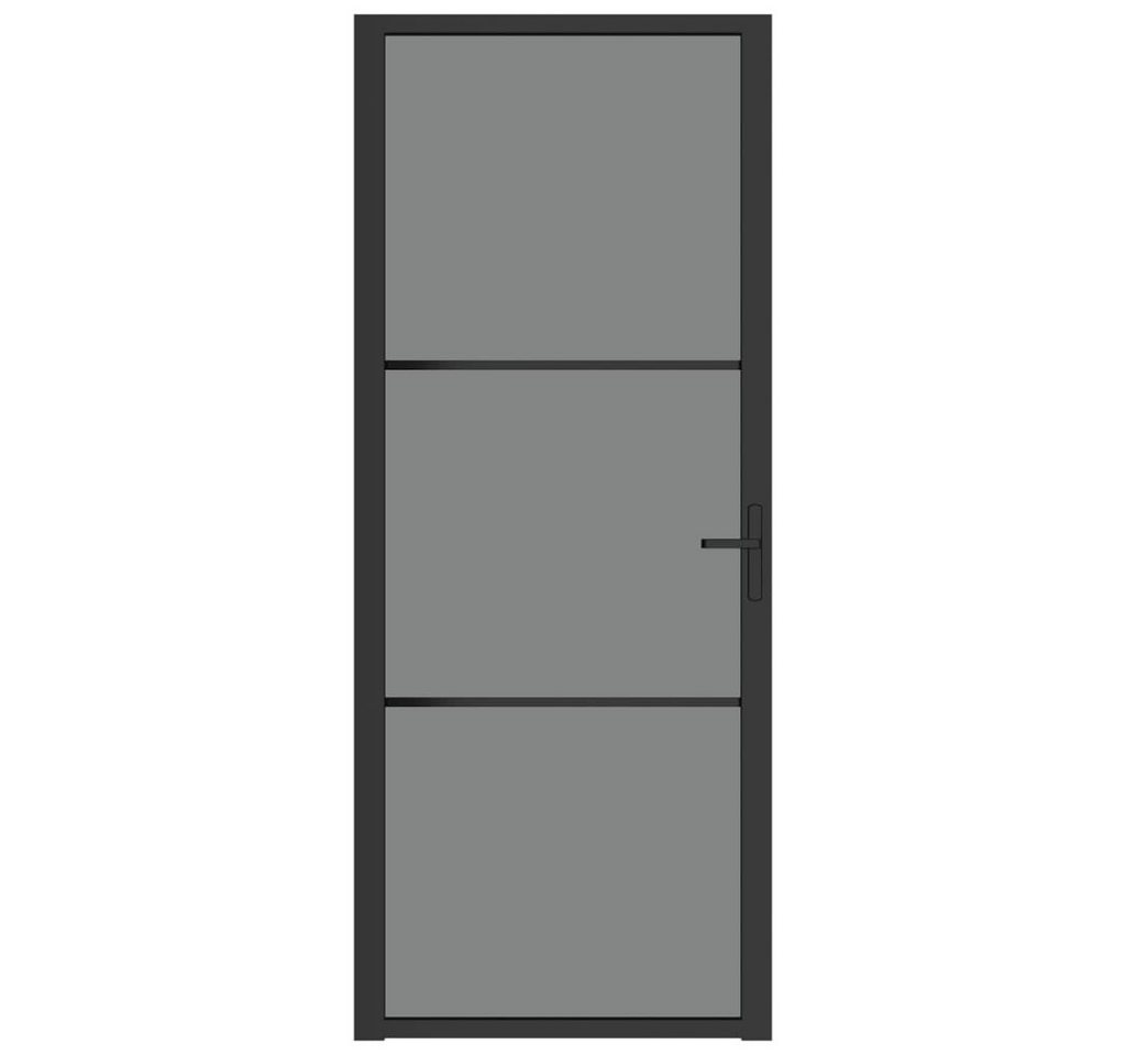 Thumbnail - vidaXL Haustür Innentür 83x201,5 cm Schwarz ESG-Glas und Aluminium (1-St)