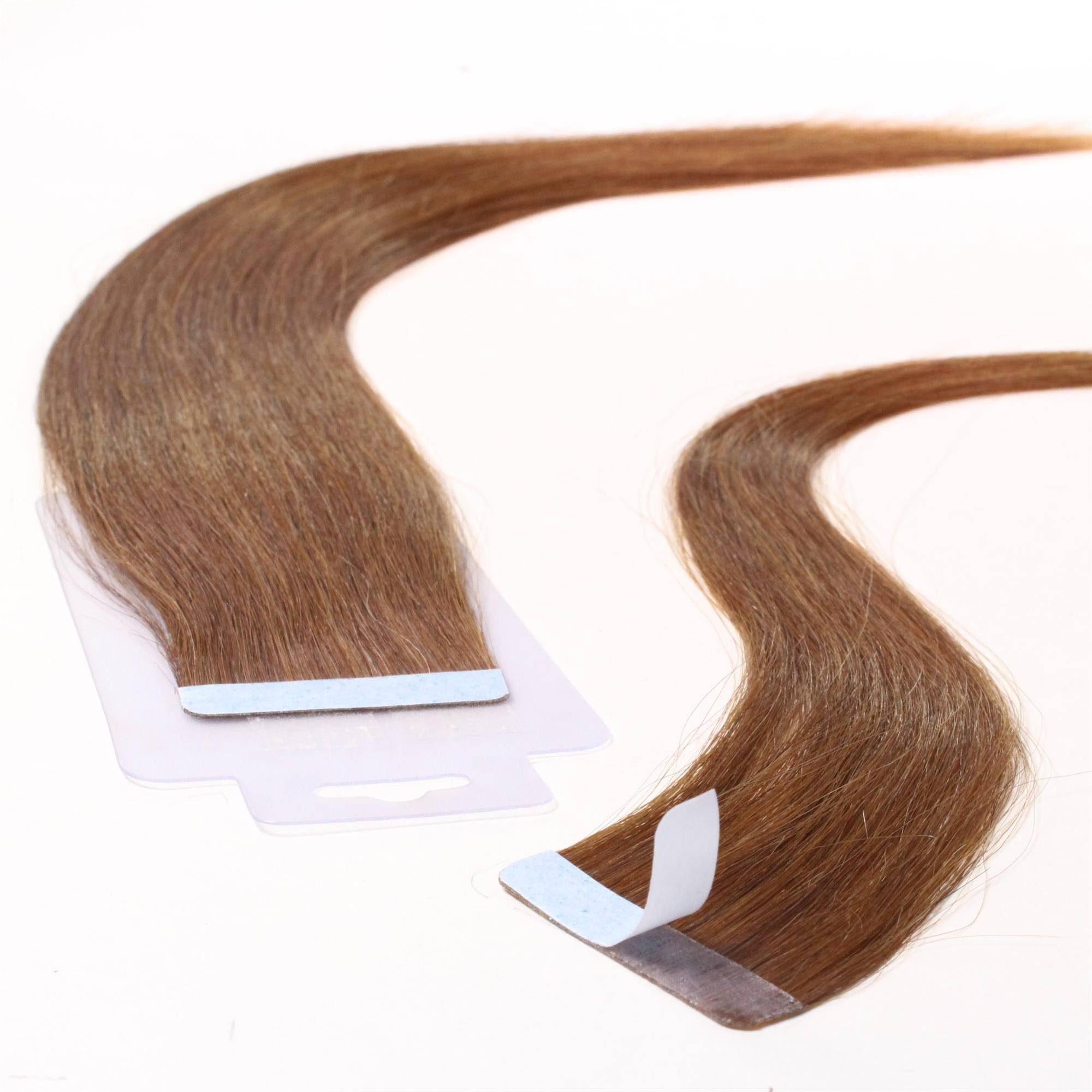 Echthaar-Extension Natur-Gold glatt hair2heart Tape Hellblond 40cm Extensions #8/03