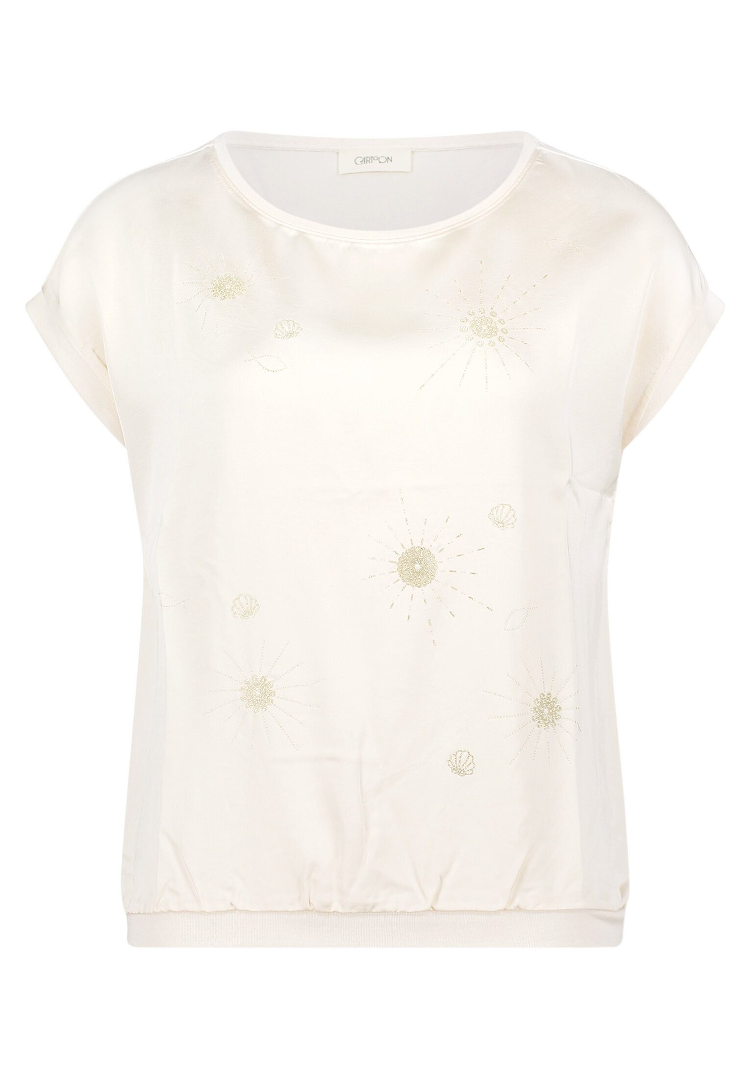 Cartoon Kurzarmshirt Damen mit Rippbündchen (1-tlg)