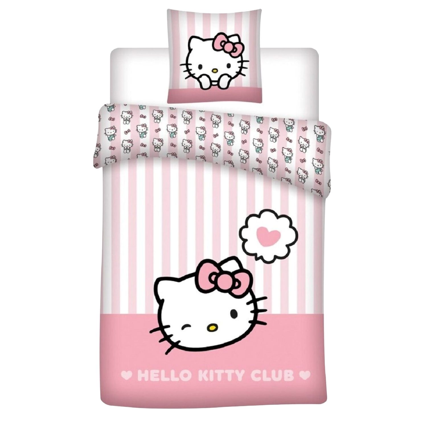 AY!Max Kinderbettwäsche Hello Kitty Club Wende Bettwäsche Set 2tlg 135 x 200 cm / 80 x 80 cm, 1 teilig, Langlebig
