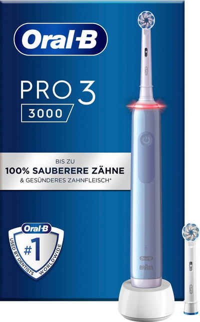 Oral-B Elektrische Zahnbürste 3 3000, Aufsteckbürsten: 2 St., 3 Putzmodi