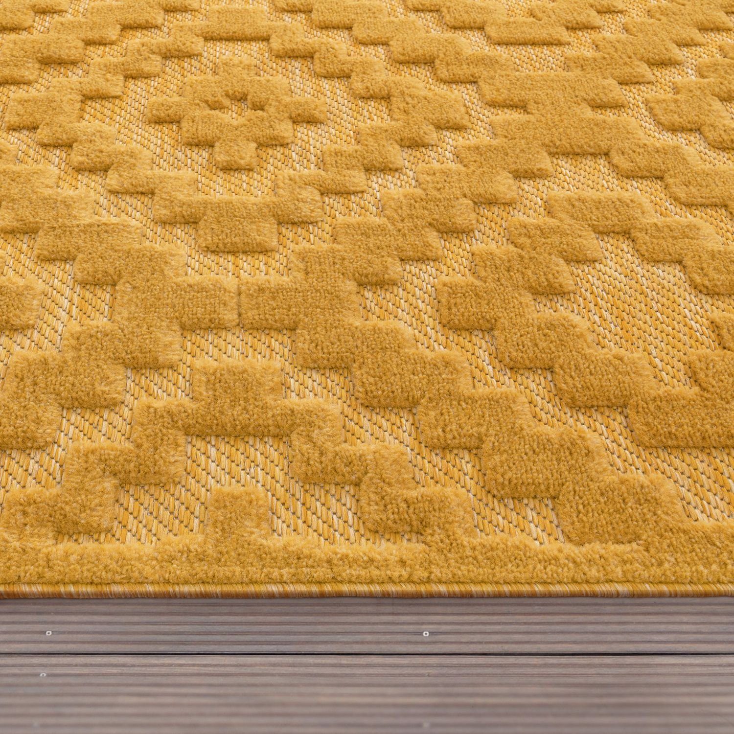 Outdoorteppich In-& Outdoorteppich Wetterfest 14 Küche, Teppich Home, 2 mm Höhe: rechteckig, Gelb Balkon TT