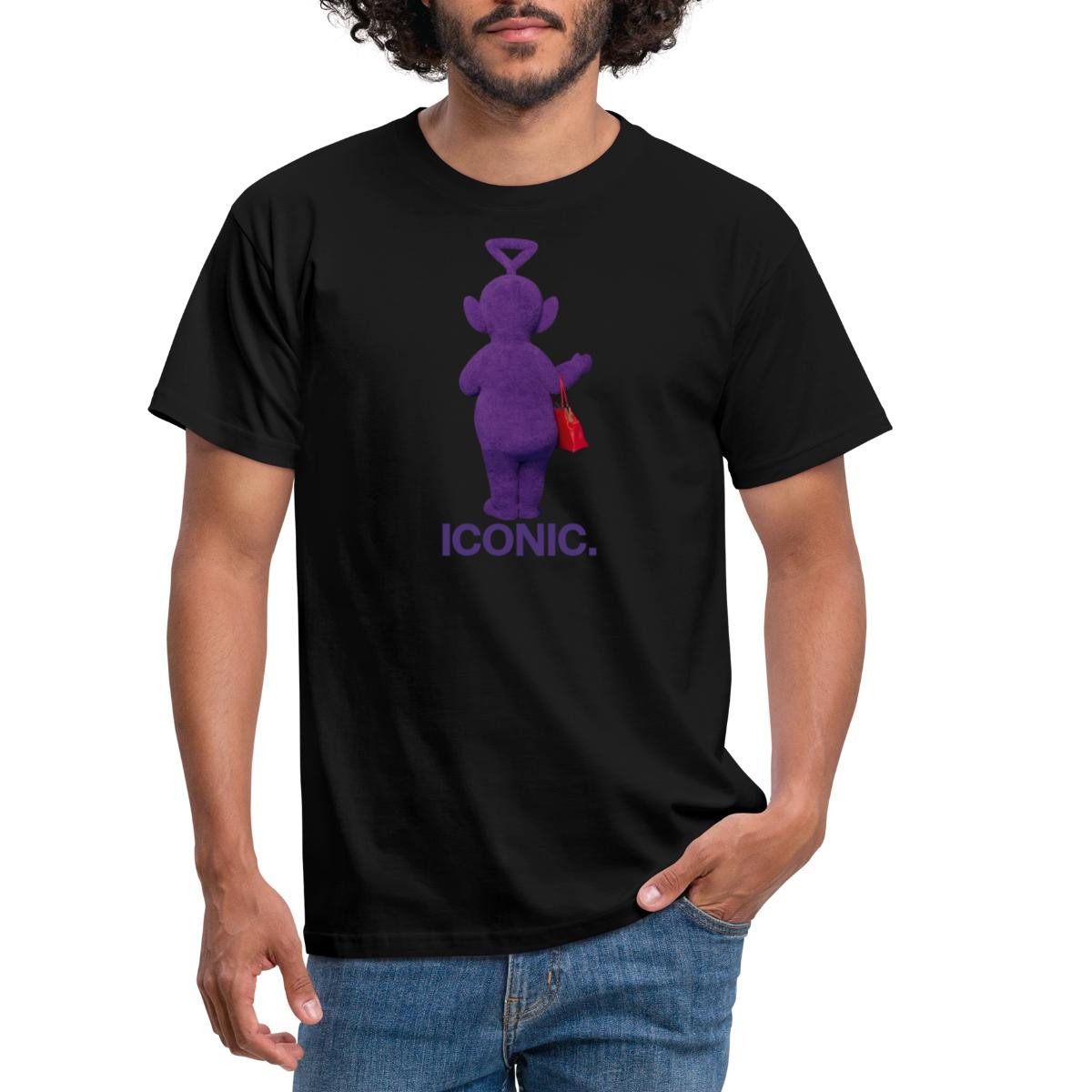 Spreadshirt T-Shirt Teletubbies Iconic-Design Tinky Winky & Handtasche Männer T-Shirt (1-tlg)