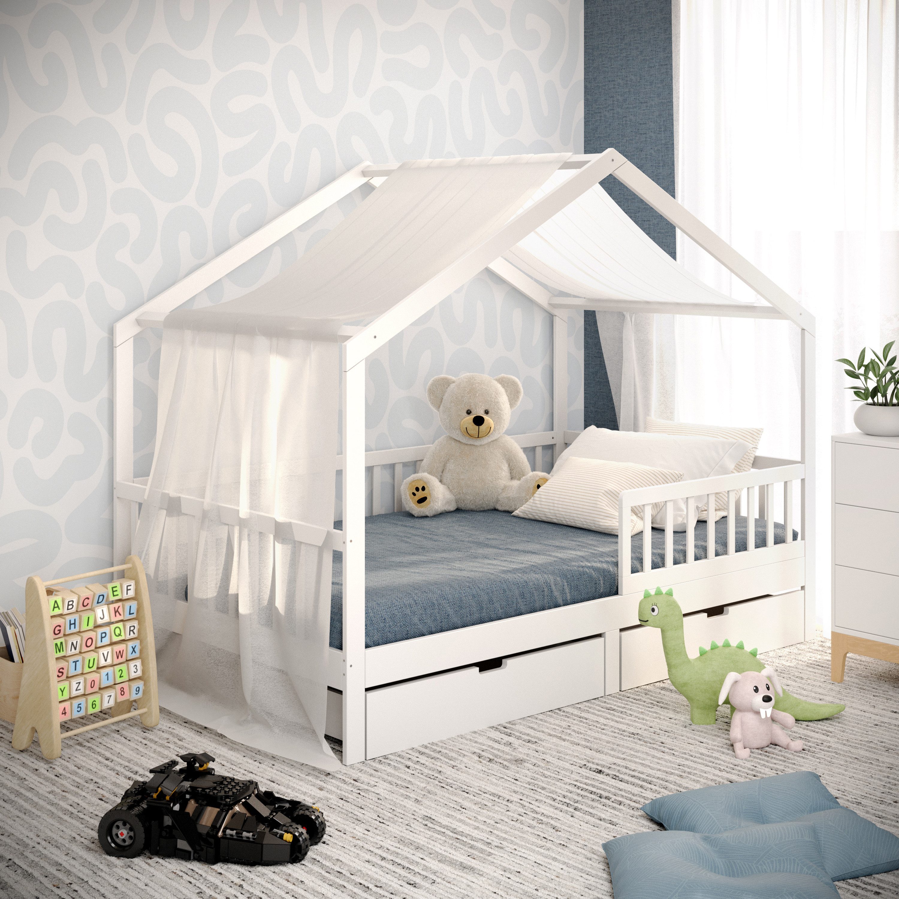 CADANI Kinderbett Hausbett Davi (Rausfallschutz abnehmbar), günstig online kaufen