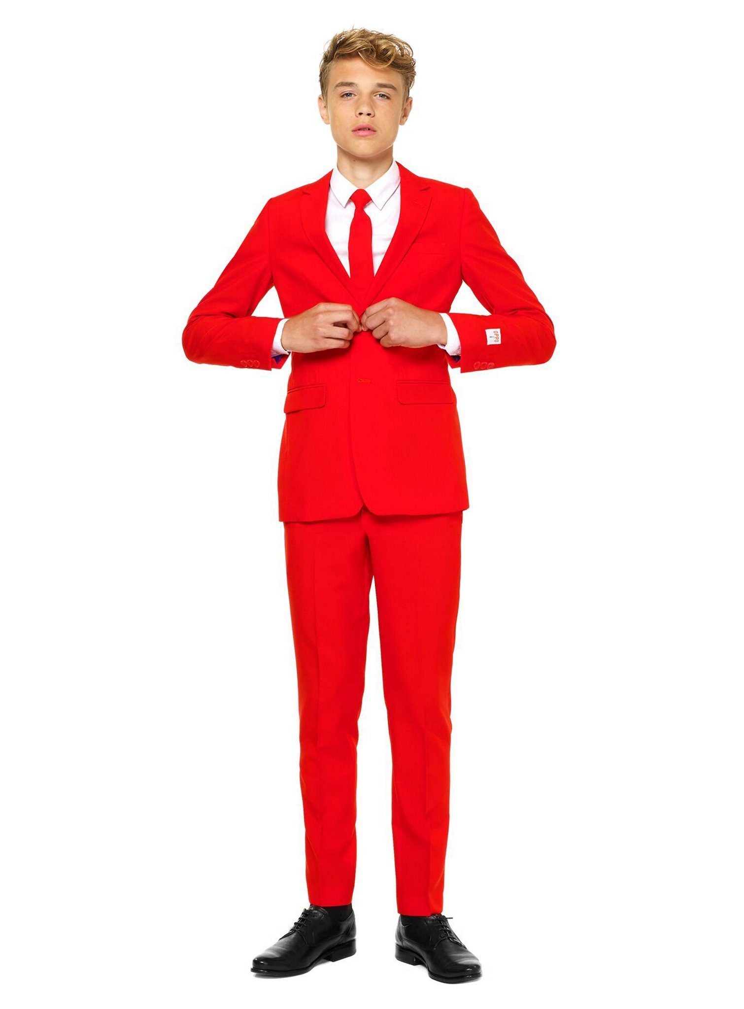 Opposuits Kinderanzug Teen Red Devil Ausgefallener Jungenanzug für Teens mit Stil