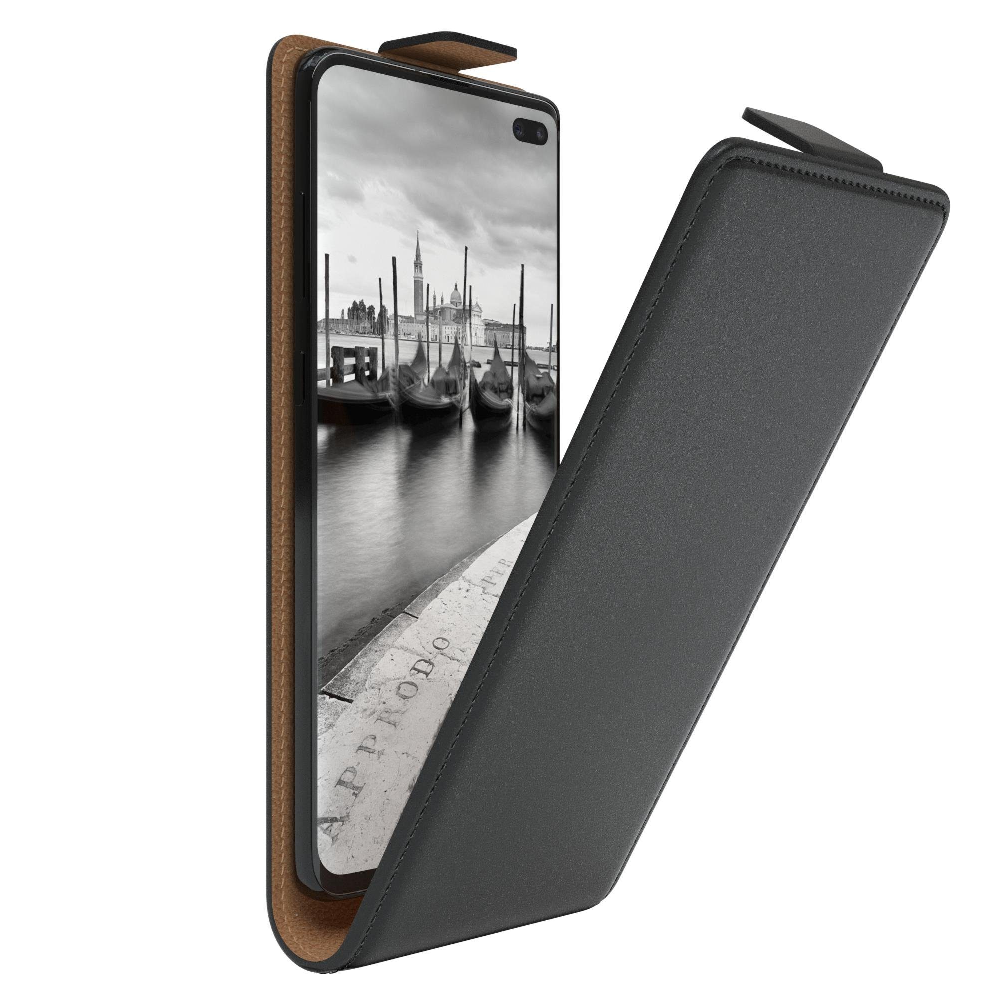 EAZY CASE Handyhülle Flipcase für Samsung Galaxy S10 Plus 6,4 Zoll, Tasche  Klapphülle Handytasche zum Aufklappen Etui Kunstleder Schwarz