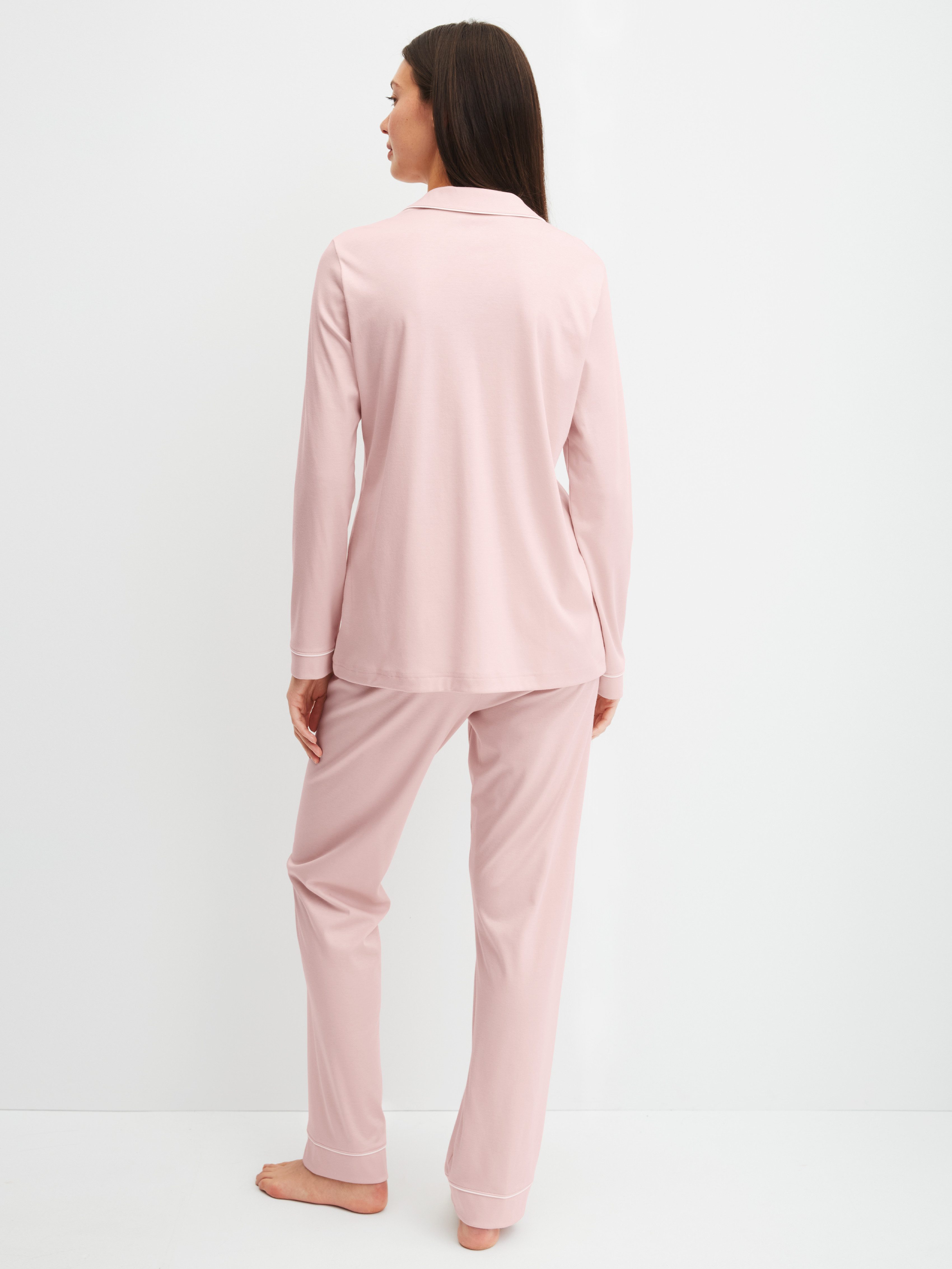 CALIDA Schlafanzug Night Lovers (2 tlg) Knopfleiste, Pure Cotton, Interlock-Qualität, Langarm
