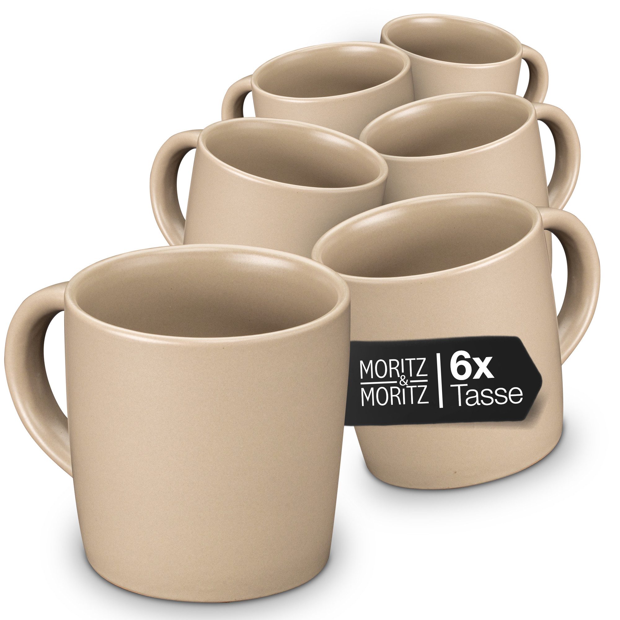 Moritz & Moritz Tasse NORDIC 6x Tassen Taupe, Steinzeug, für 6 Personen - spülmaschinen- und mikrowellengeeignet