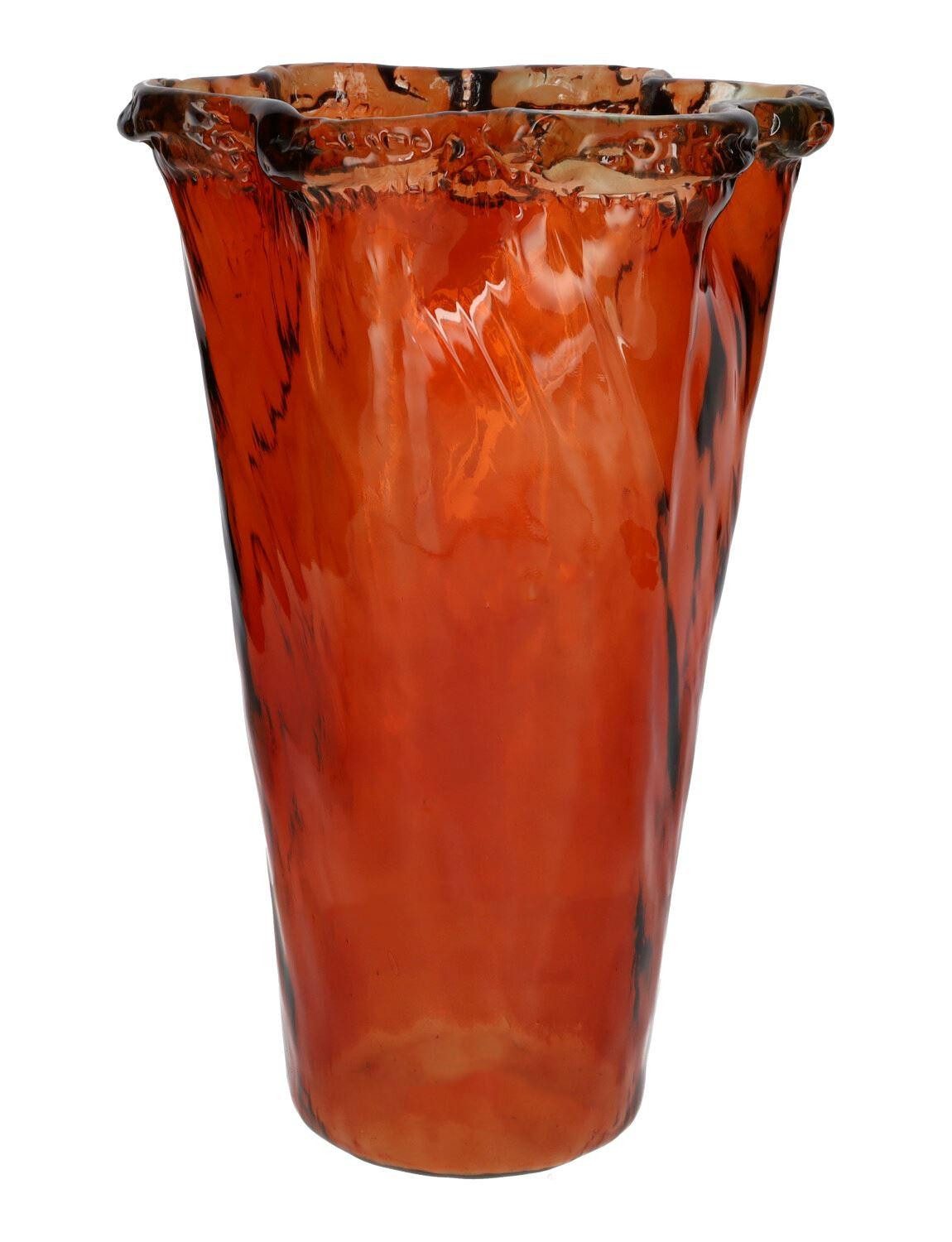 INNA-Glas Tischvase Blumenvase THADEUSS, aus Glas, recycelt, terracotta, 33cm, Ø21cm