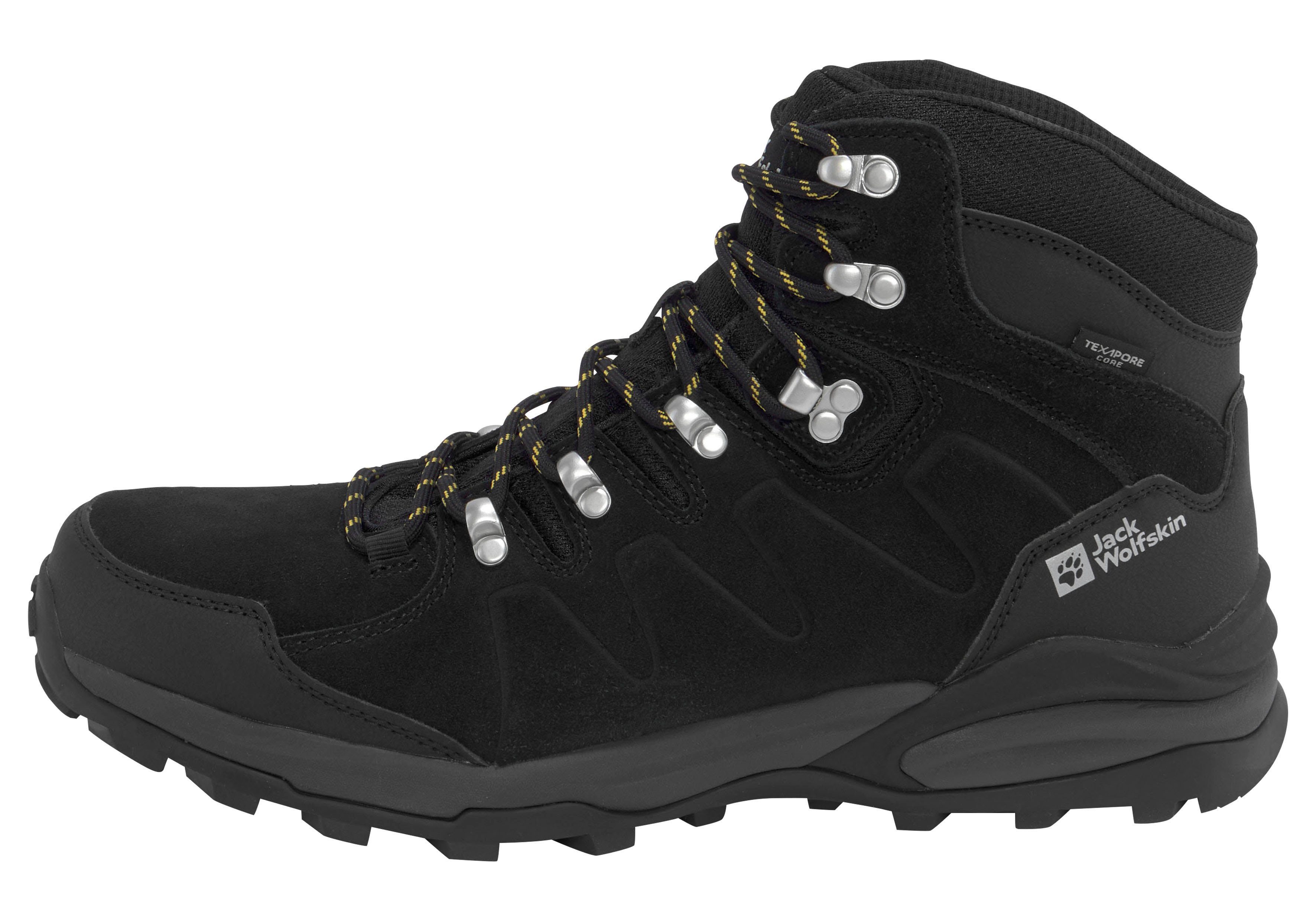 TEXAPORE wasserdicht MID Wolfskin schwarz Wanderschuh REFUGIO M Jack