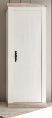 Furn.Design Garderobenschrank Rovola (Schuhschrank in Pinie weiß, 73 x 201 cm) mit variabler Inneneinteilung