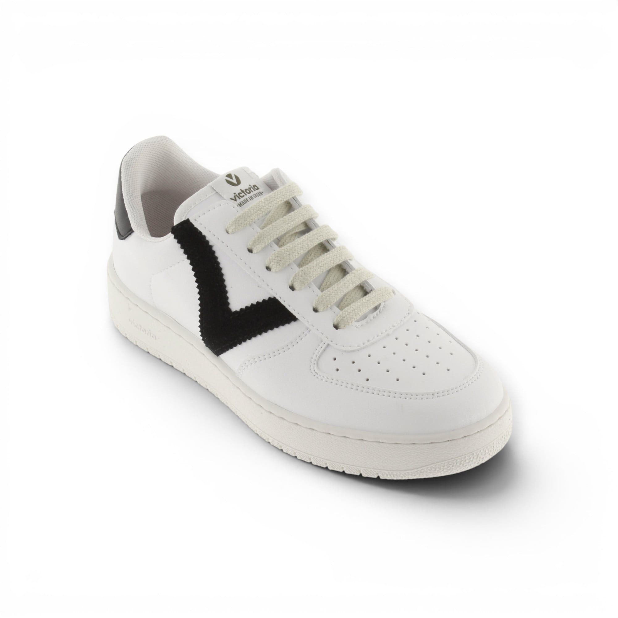 Victoria Madrid (Lederoptik/Farbe) - weiss/schwarz Sneaker