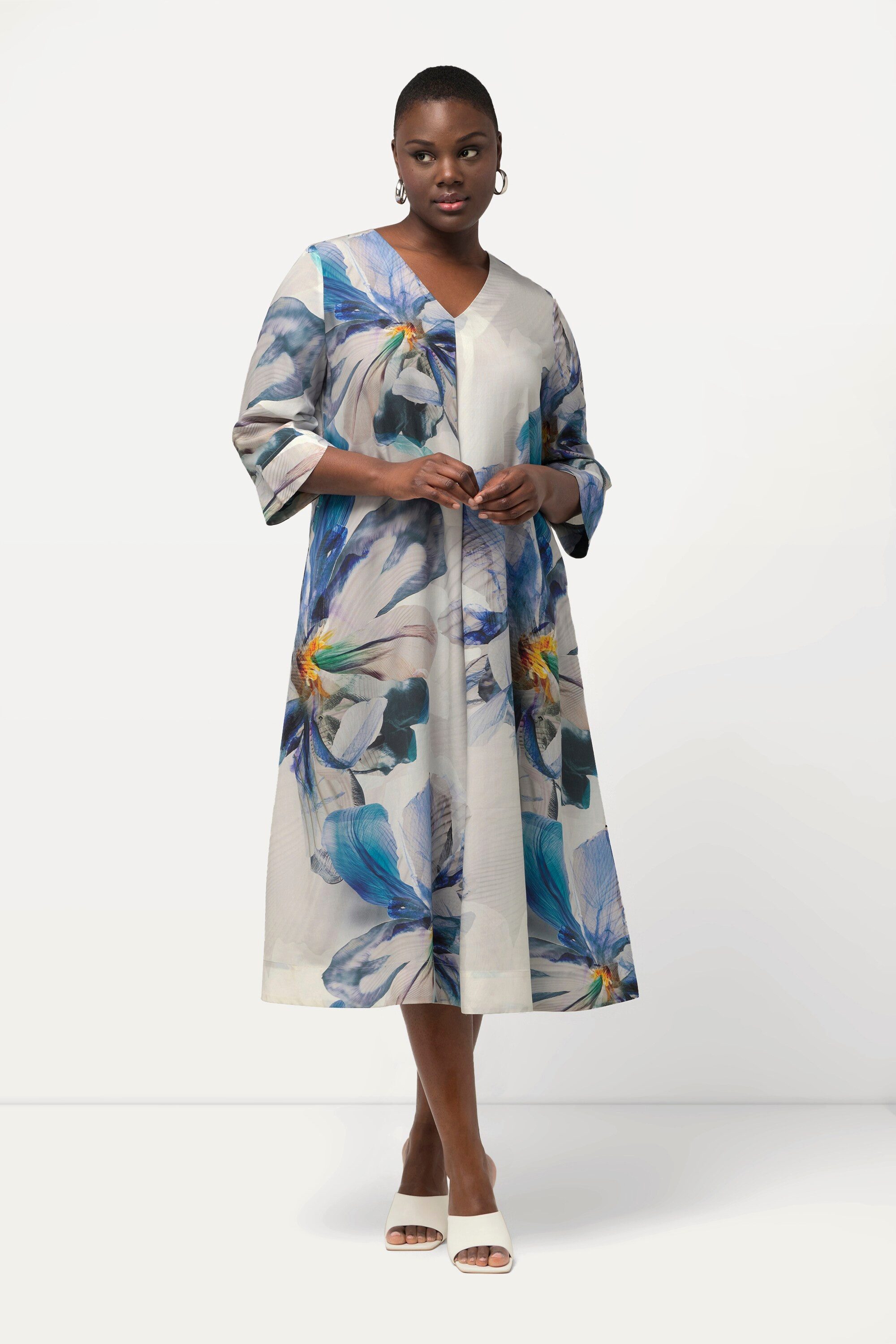 Ulla Popken Midikleid Midikleid Lyocell A-Linie günstig online kaufen