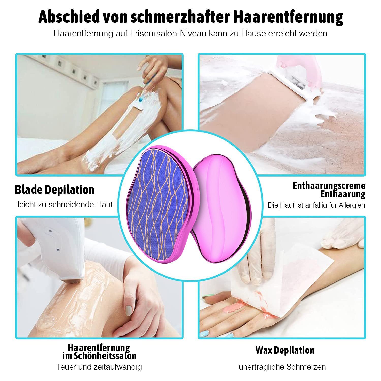 COOL-i ® Epilierer Kristall Haarentferner,Wiederverwendbar für glatte Haut, sanfte Haarentfernung ohne Klinge, Chemie & Plastik