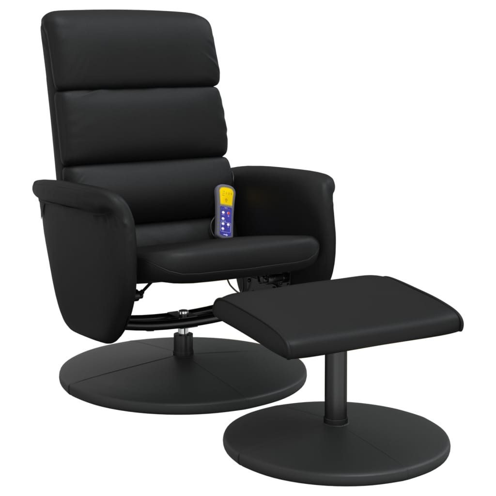 vidaXL Sessel Massagesessel mit Fußhocker Schwarz günstig online kaufen