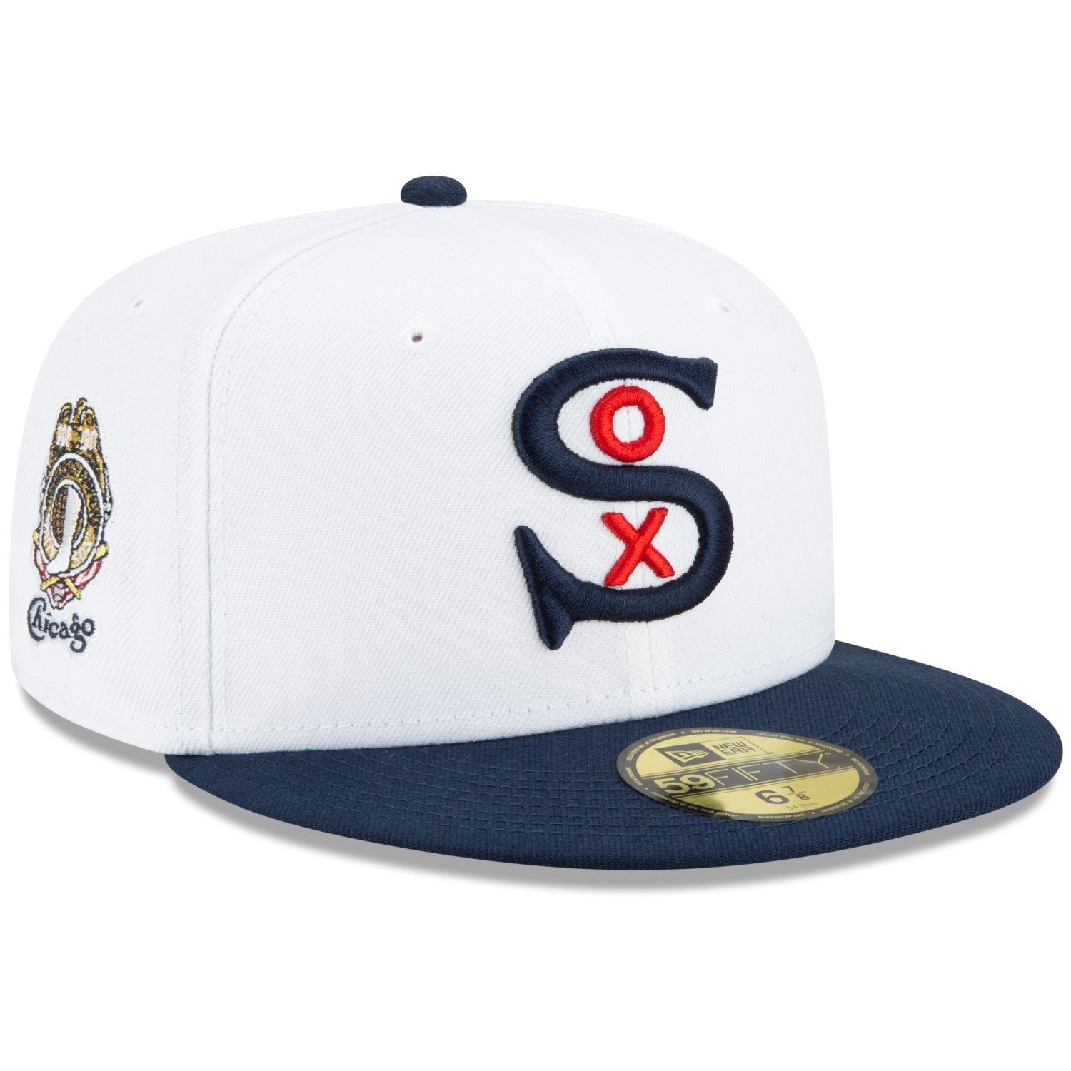 New Era Fitted Cap 59Fifty Chicago WORLD SERIES Sox White