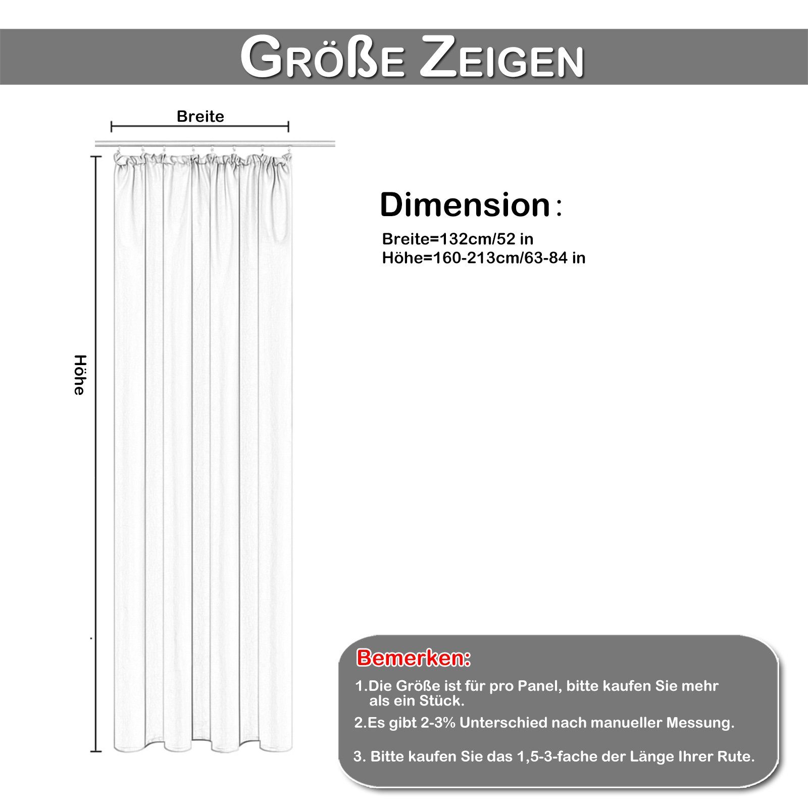 (2 Verdunkelung, Stabtasche, Hakenaufhängung isoliert, für 160×132;183×132;213×132 St), H×B: Quetschfalte, Gardine Schlafzimmer, Beige thermisch Rosnek, Wohnzimmer