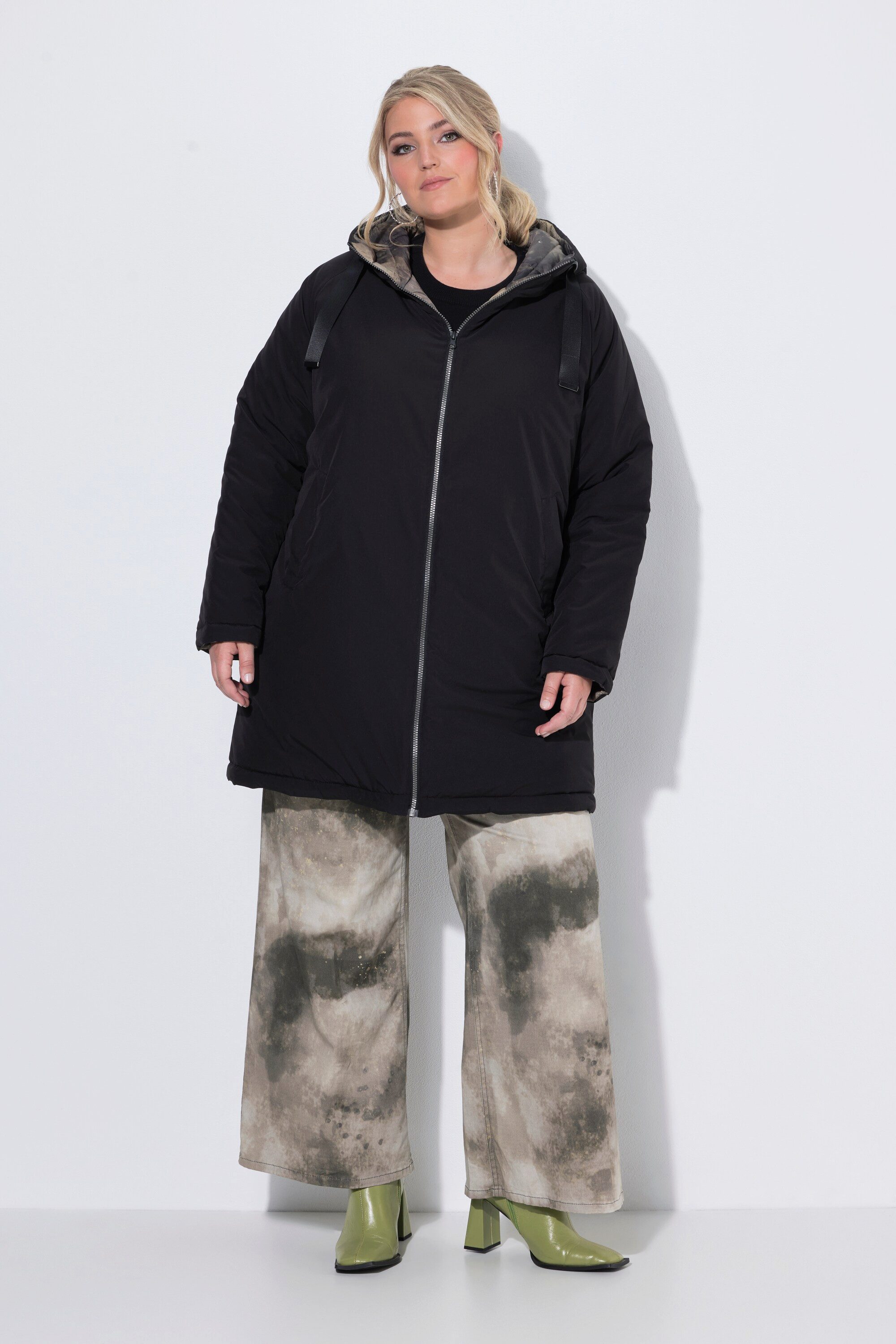 Angel of Style Wendejacke Wendejacke Muster/uni Kapuze Zipper Langarm