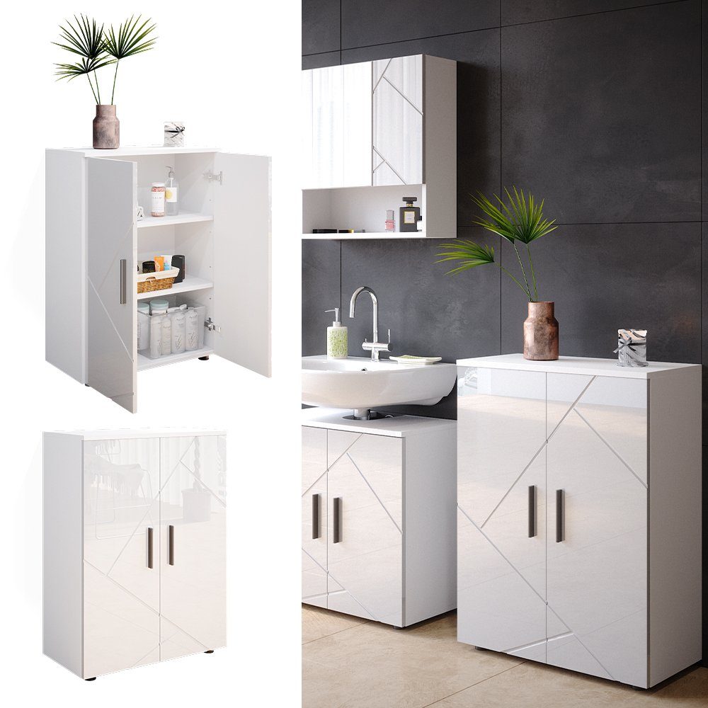 Vicco Midischrank Irma, Weiß Hochglanz/Weiß, 60 günstig online kaufen