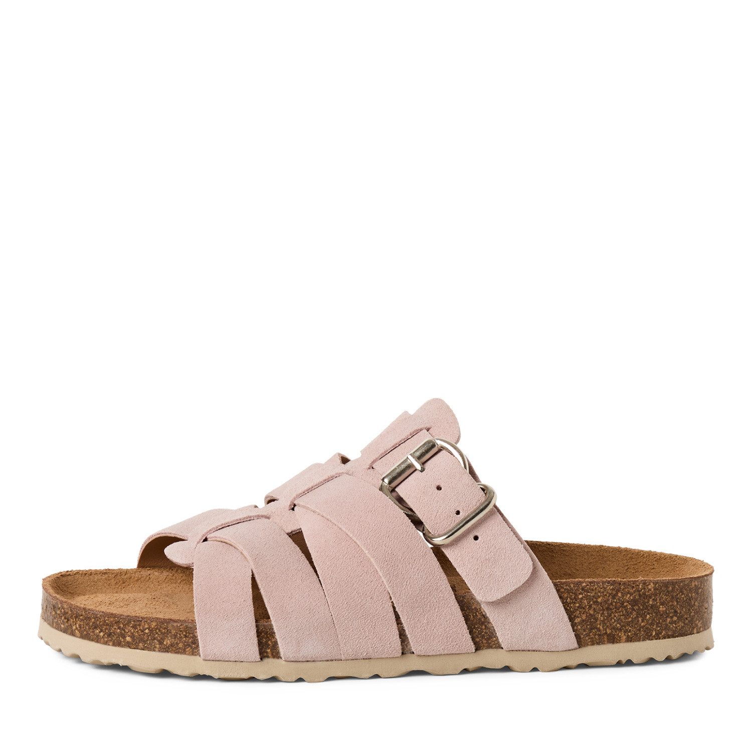 Tamaris Pantolette Schlupfschuh, Hausschuh, Sommerschuh mit Veloursleder-Fußbett