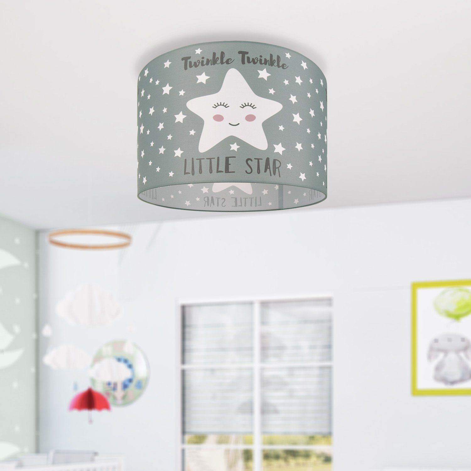 Kinderzimmer Home Deckenlampe Leuchtmittel, Paco Sternen ohne LED 105, Motiv Kinderlampe E27 Deckenleuchte Aleyna