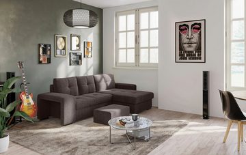 COTTA Ecksofa Mattina, L-Form, inkl. Hocker, wahlweise mit Bettfunktion und Bettkasten