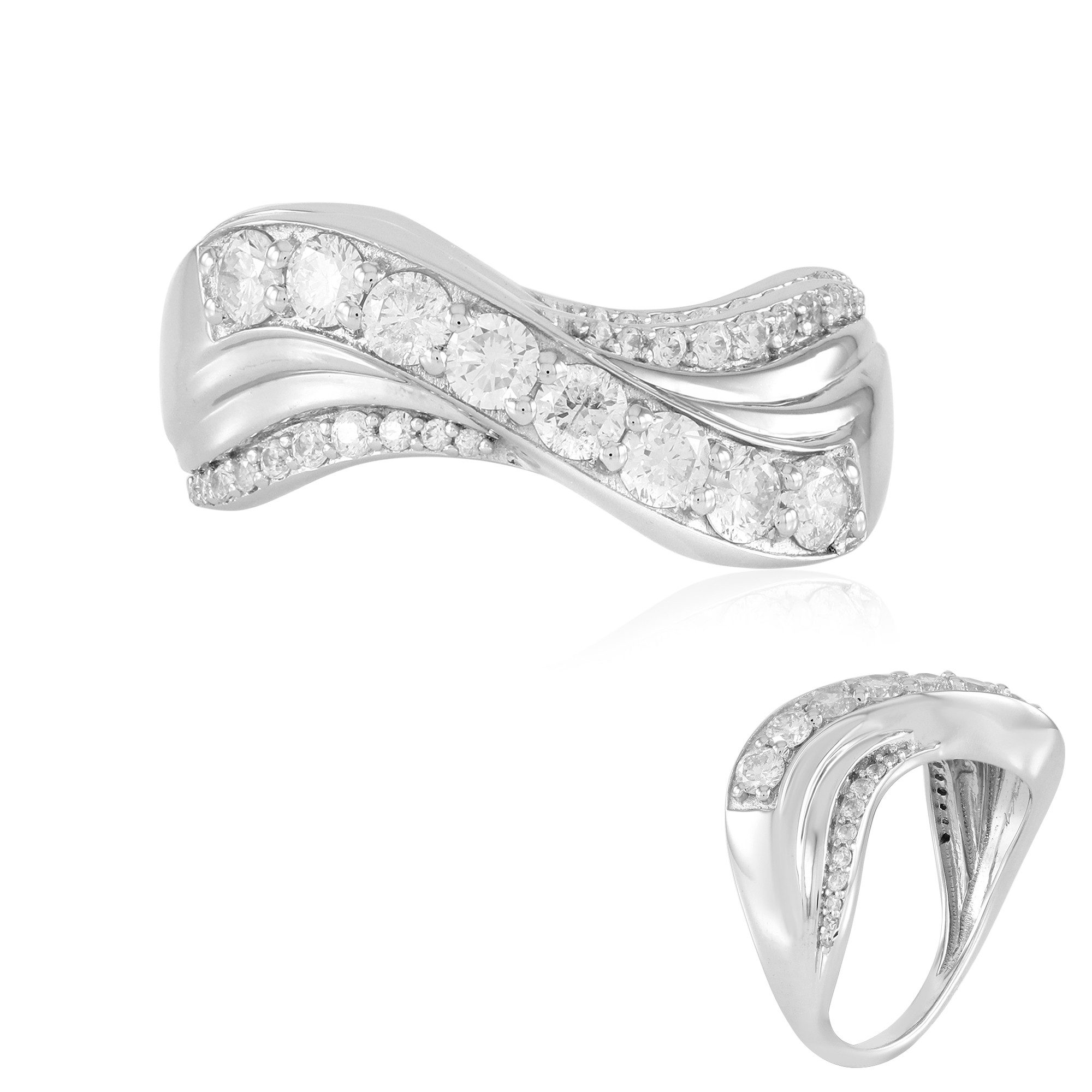 Cavill Diamantring Cavill Sterlingsilber Ring, platin., 1,067 ct Diamanten, elegant (1-tlg)