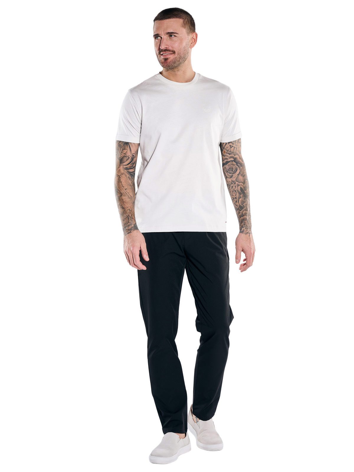 emilio adani T-Shirt Herren Rundhals T-Shirt, Hellgrau