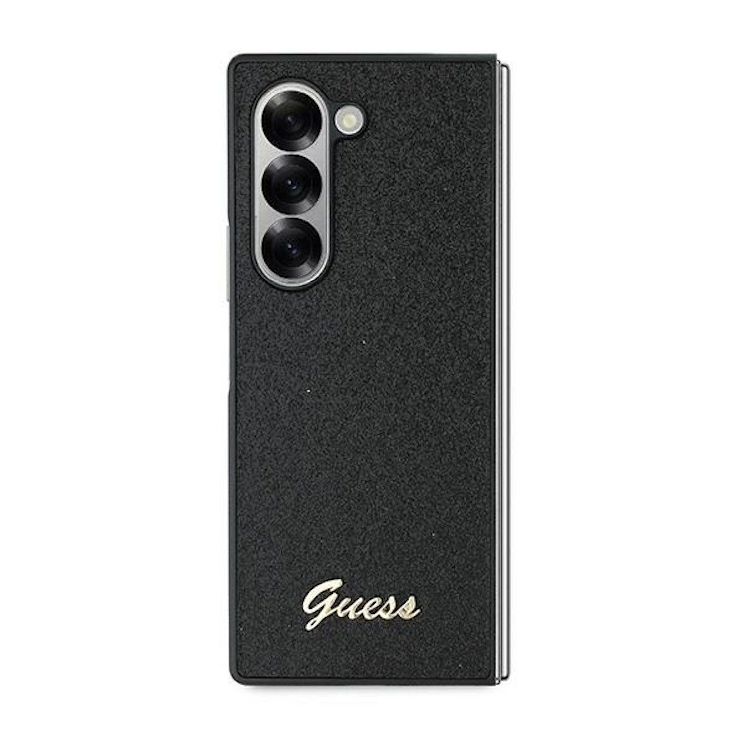 Guess Smartphone-Hülle GUESS Samsung Galaxy Z Fold6 Hülle 4G Glitzerschrift Design Schwarz