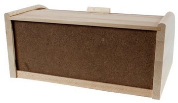 Centi Brotkasten Brotkiste mit Rolldeckel Brotbox, Buchenholz, Brotkasten aus Buchenholz, 39 x 29 x 18 cm