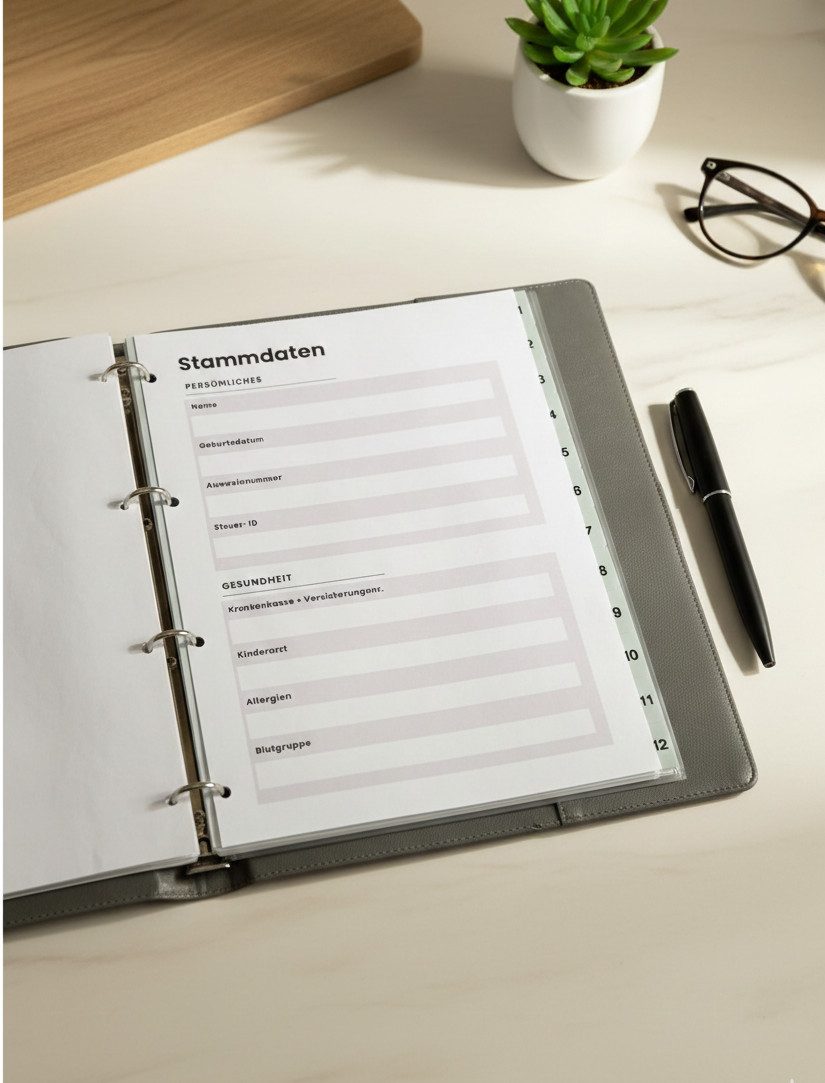 NuNi Aktenordner Kinder-Organisationsornder A4, inkl. Kugelschreiber, Register, 10 Glarsichtfolien, 2 Einlegetaschen