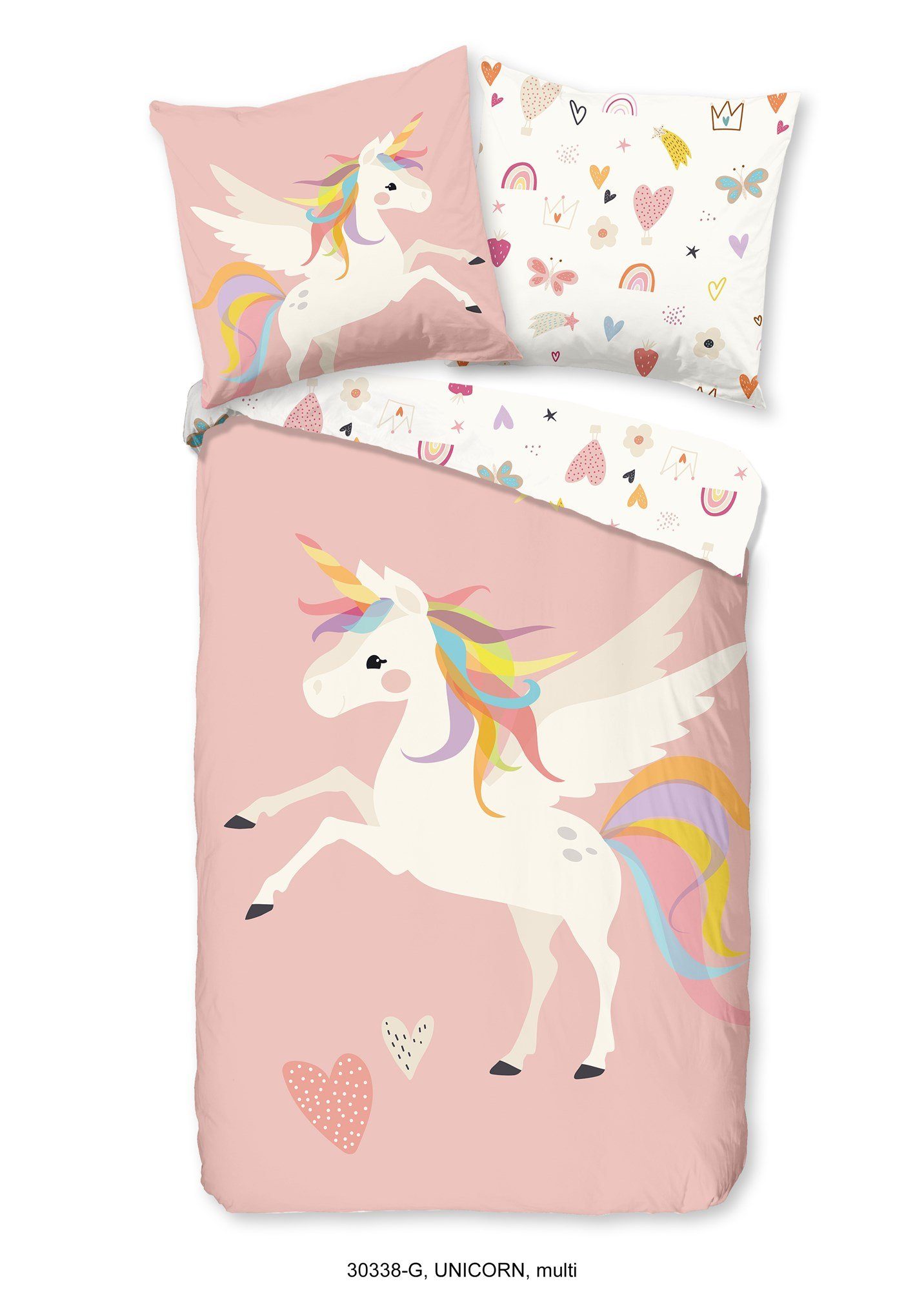 good morning Kinderbettwäsche UNICORN Bettwäsche-Set, Renforcé, 2 teilig, Einhorn