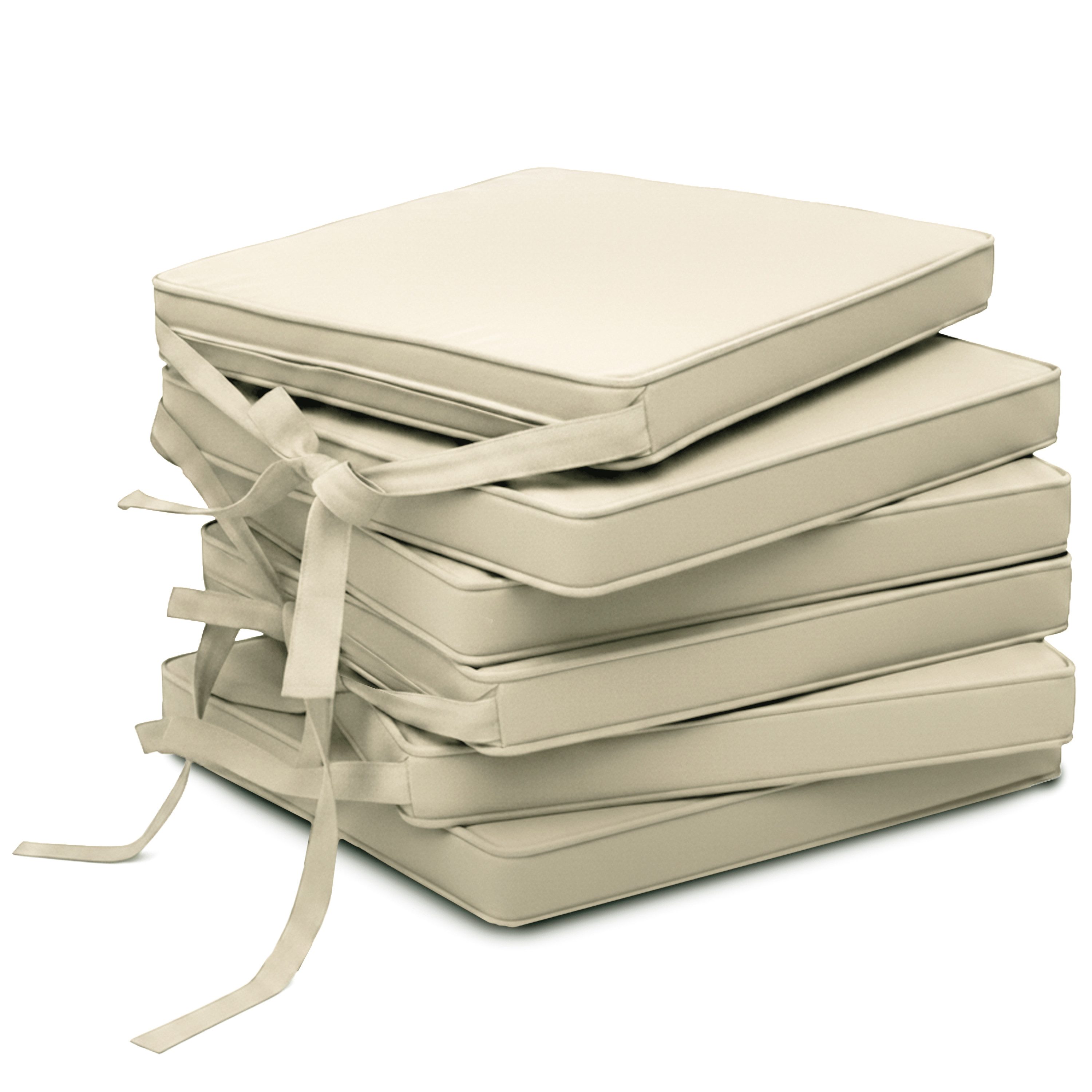 Beautissu Stuhlkissen 6er Set Loft SK Stuhlkissen Natur, 45x40x5cm, Stuhlpo günstig online kaufen