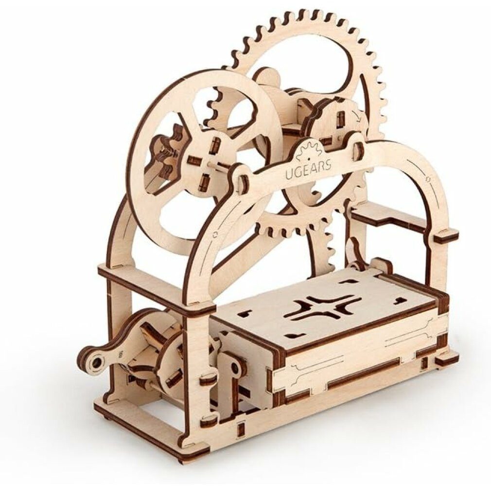 UGEARS 3D-Puzzle 3D-Puzzle Mechanische Box 61 Teile, Puzzleteile