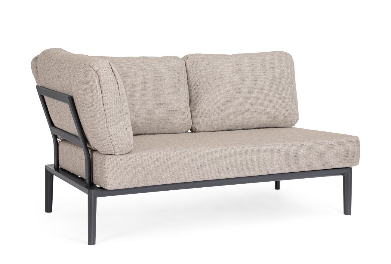 Gartensofa Gerald aus Aluminium Eck-Element, Anthrazit