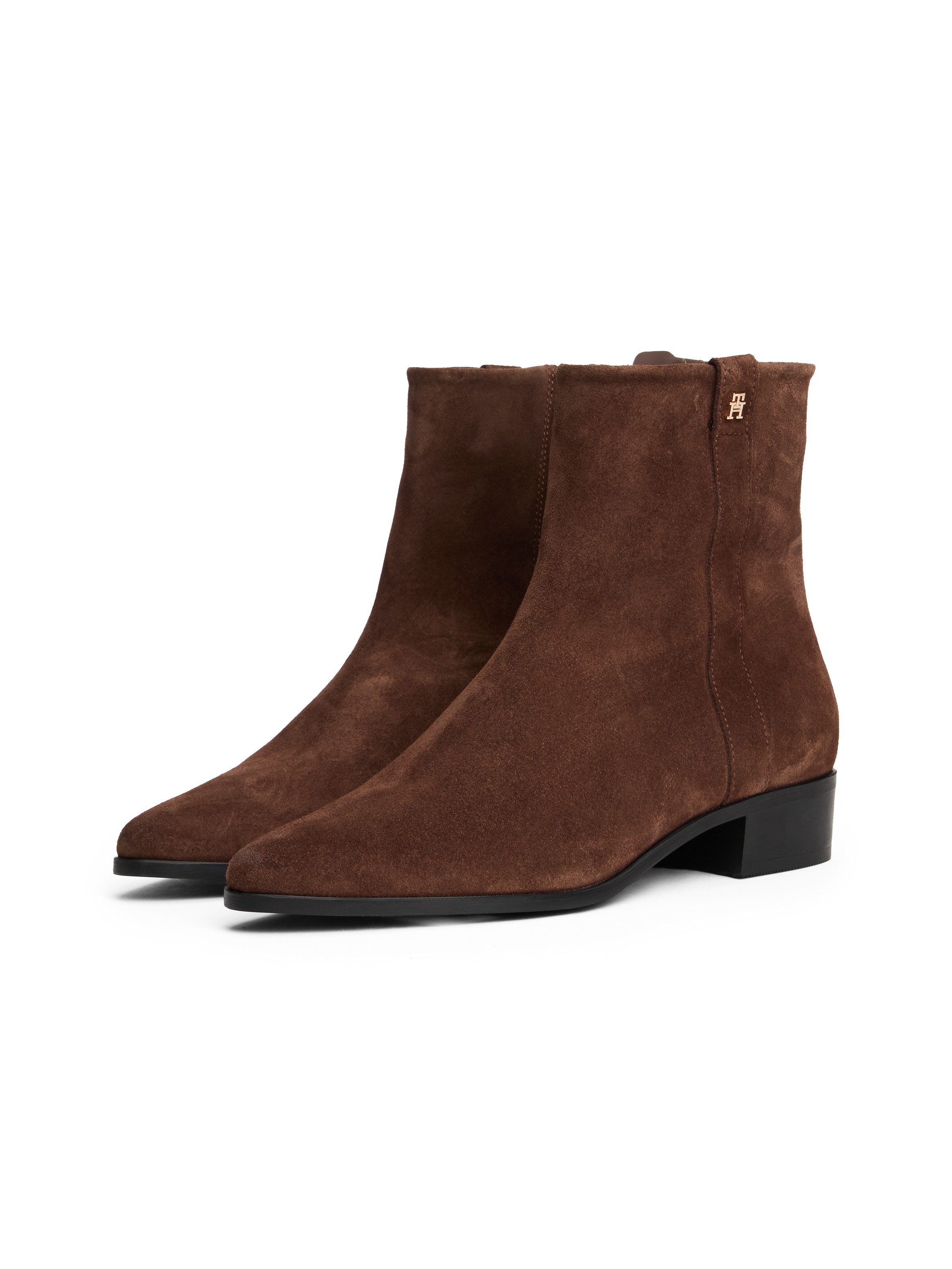 Tommy Hilfiger TH SUEDE POINTY ZIP BOOTIE Stiefelette, Blockabsatz, Western günstig online kaufen