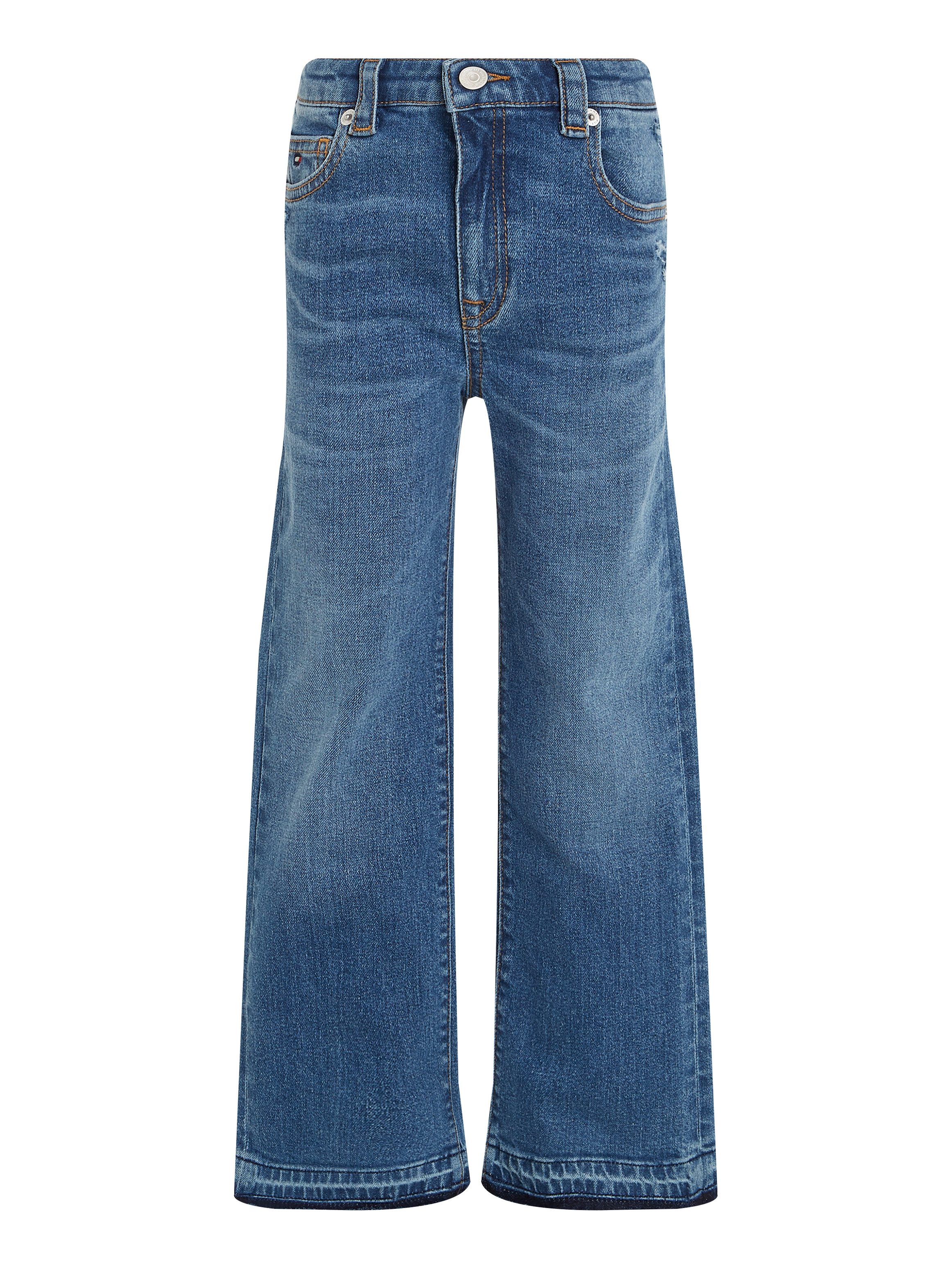 Tommy Hilfiger Weite Джинси GIRLFRIEND MID WASH in mittelblauer Waschung, mit Logo-Badge