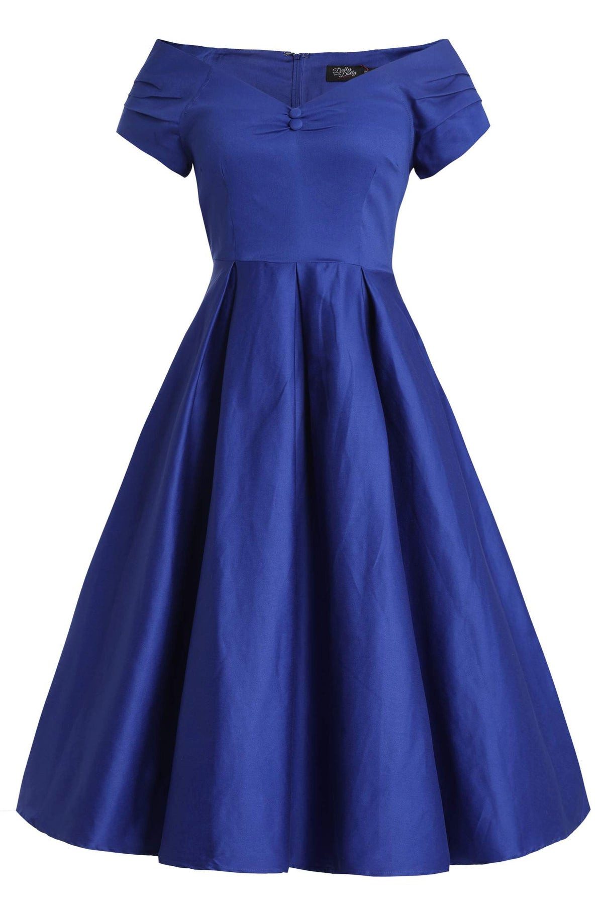 Dolly and Dotty A-Linien-Kleid Lily Dark Blue Off-Shoulder Vintage Retro Rockabilly