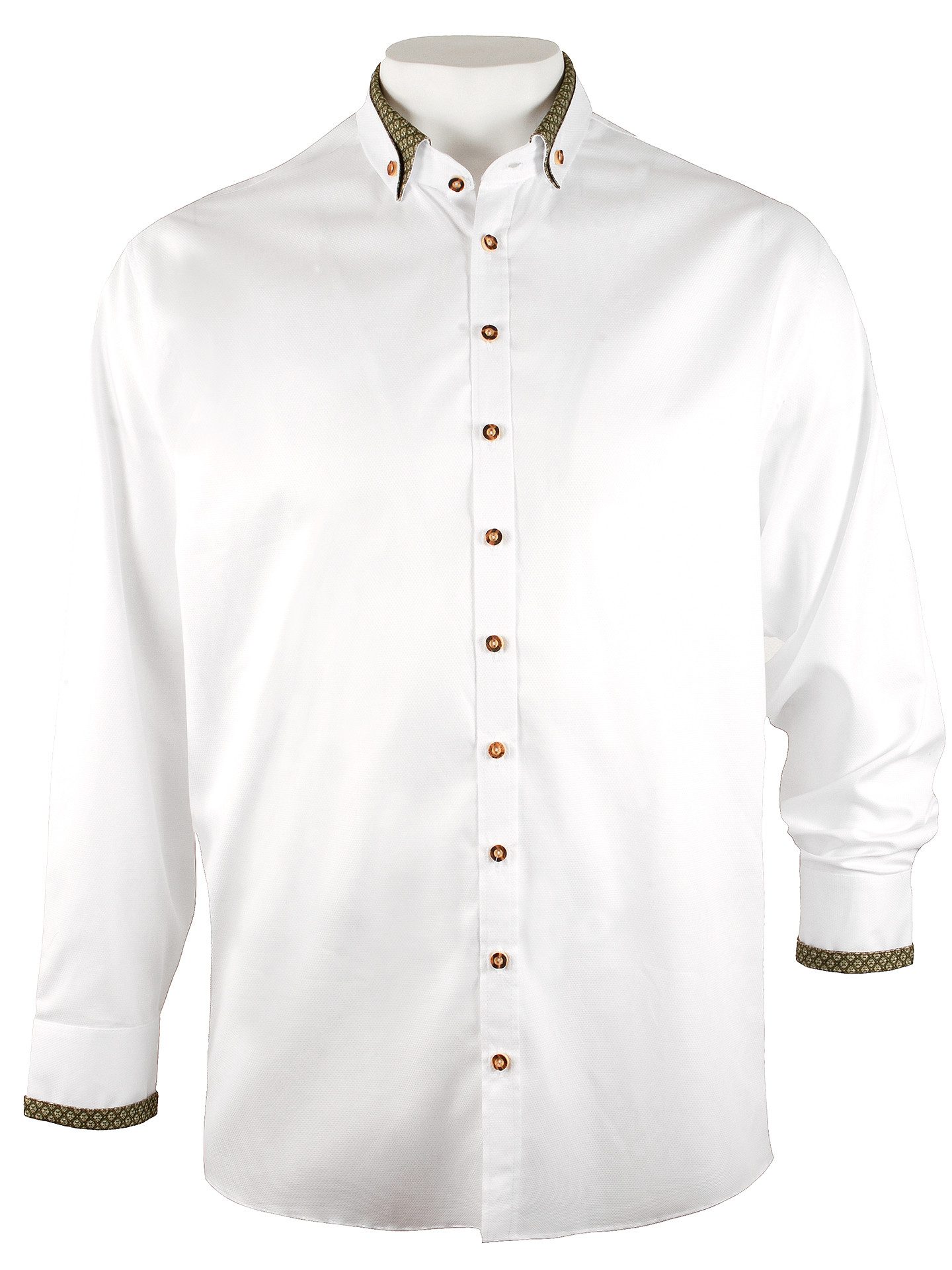Moschen-Bayern Trachtenhemd Trachtenhemd SLIM FIT Herren Stehkragen Wiesn-Hemd Herrenhemd Weiß