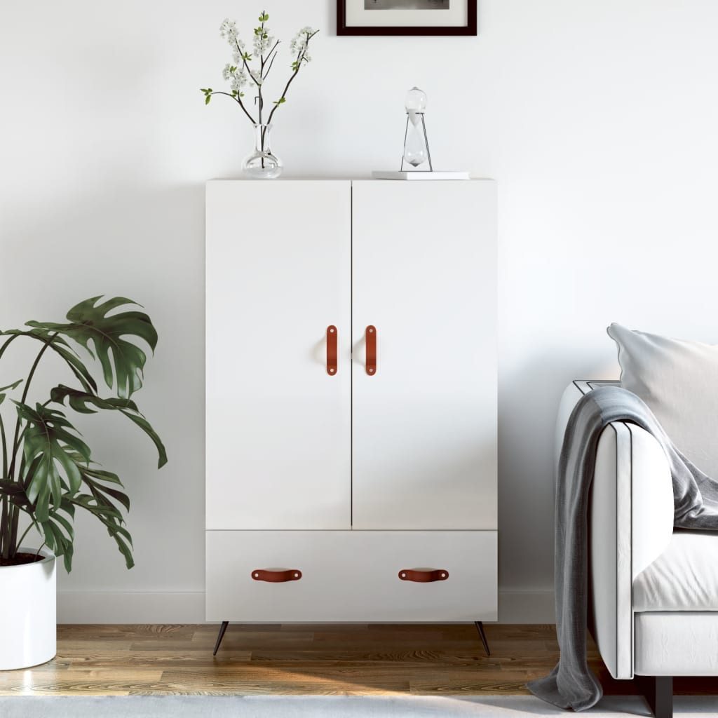 vidaXL Highboard NA Highboard Hochglanz-Weiß 69,5x31x115 cm Spanplatte