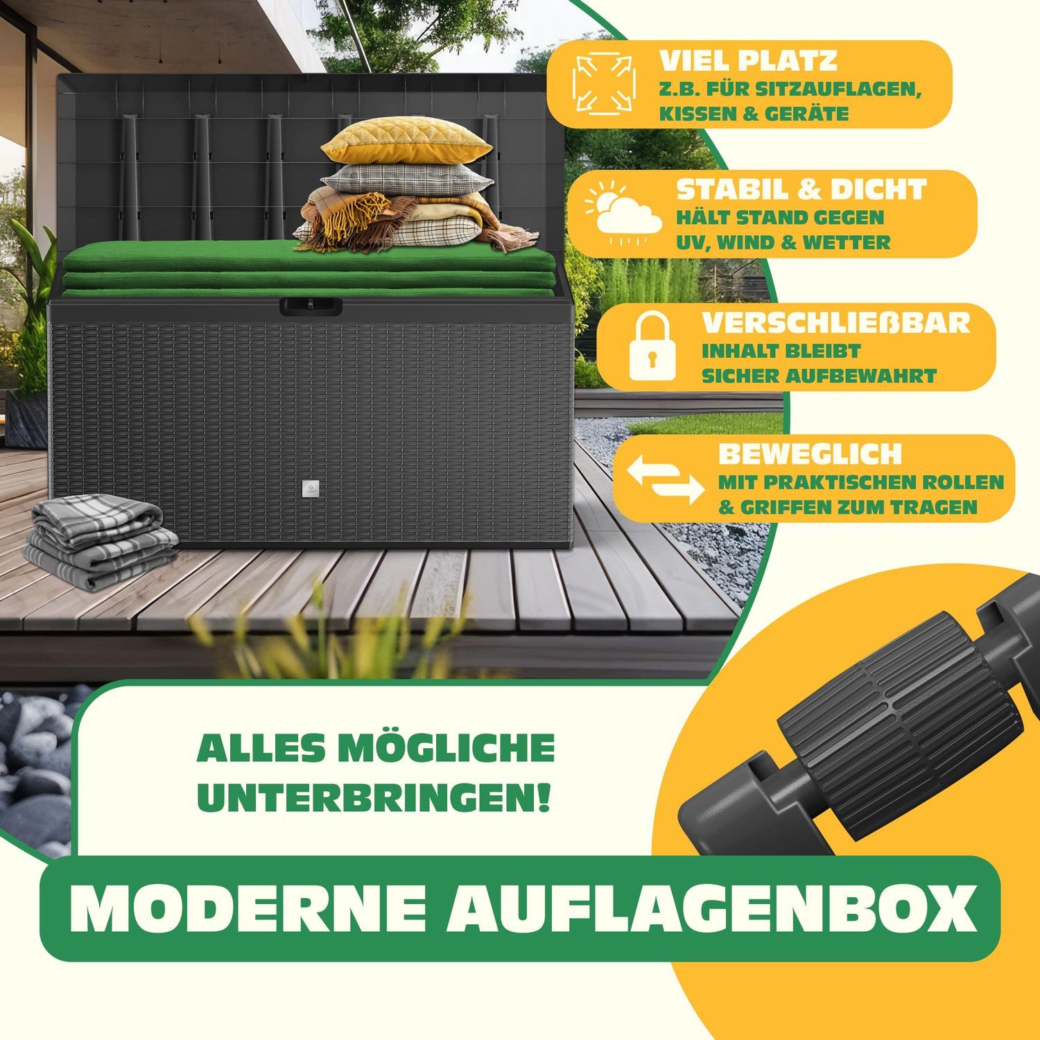 KESSER Aufbewahrungsbox, Auflagenbox Rattanoptik Kissenbox 290 günstig online kaufen