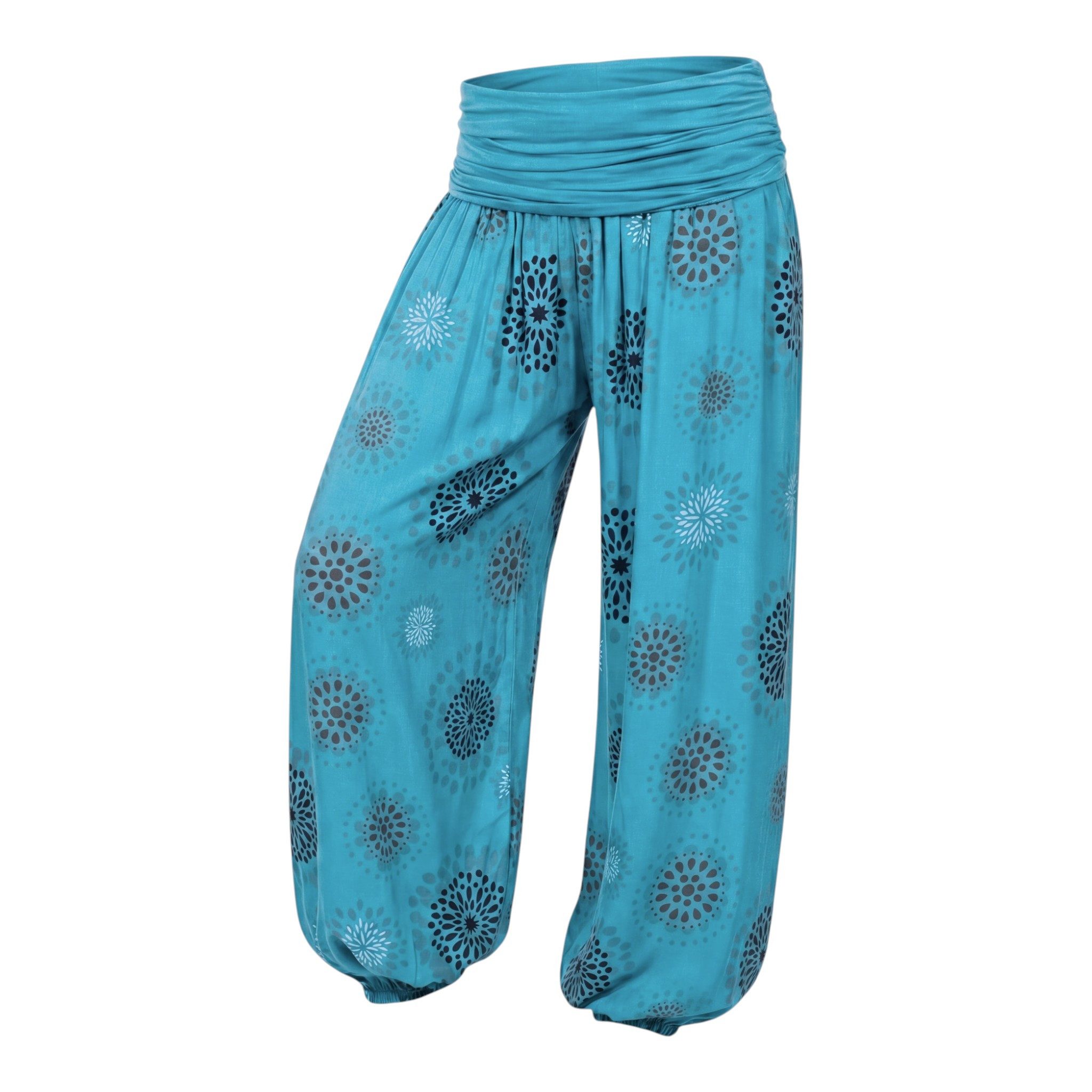 OriginalYou Haremshose Pluderhose für Damen leichte Haremshose sommerliche Yogahose Middle Waist, mit elastischem Bund, weites Bein