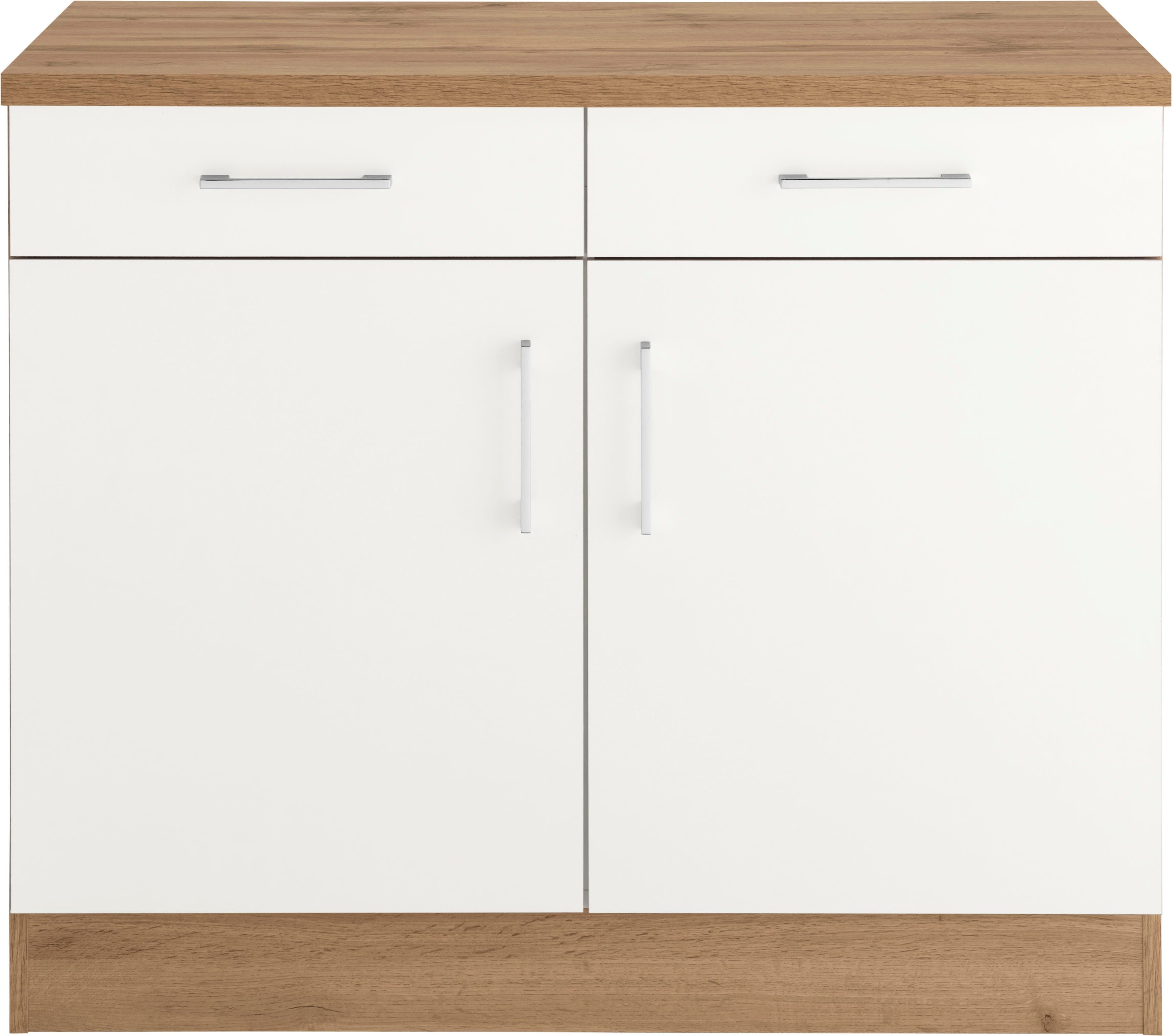 KOCHSTATION Unterschrank KS-Colmar 100 cm, mit Metallgriff, für viel Stauraum