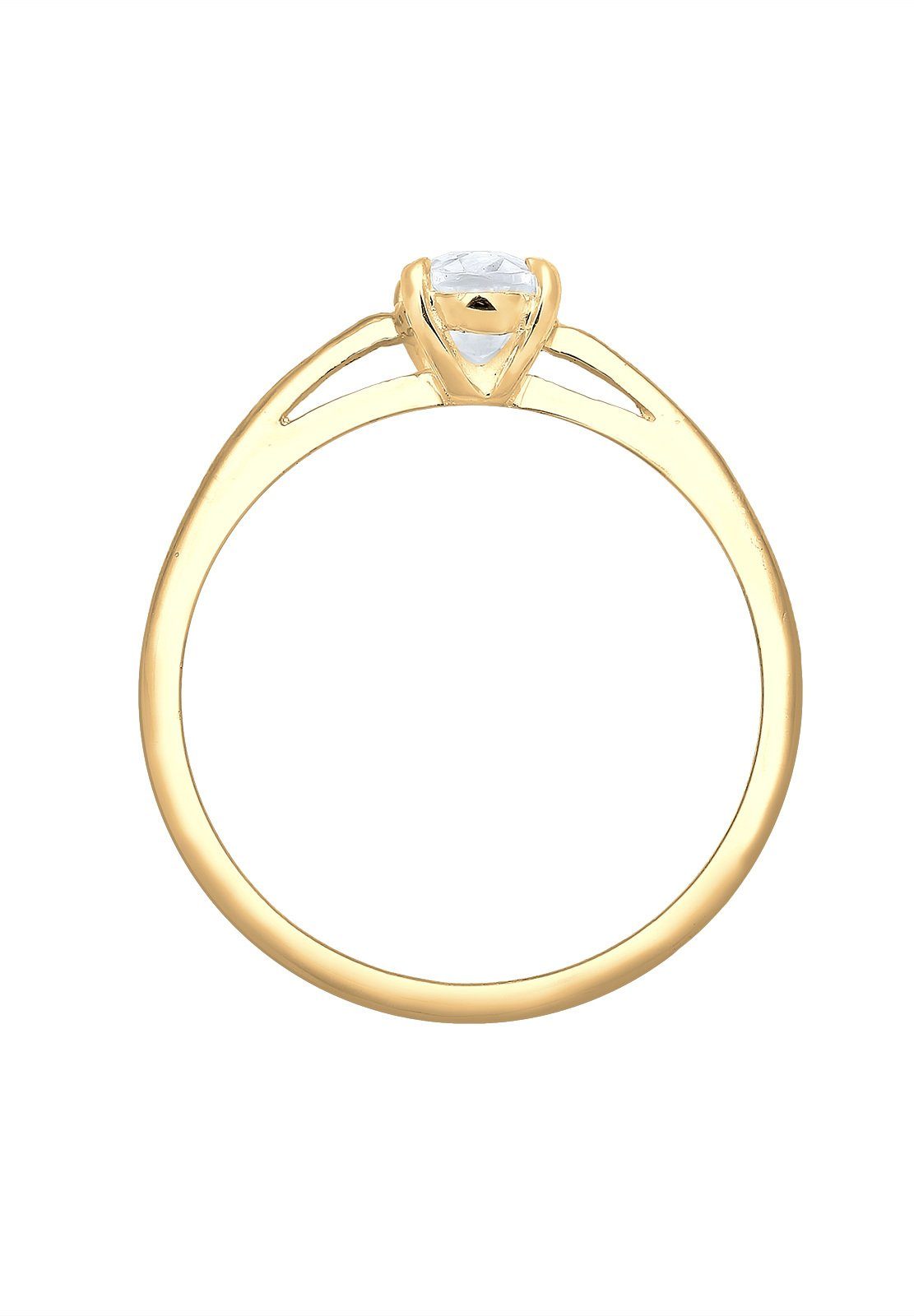 Elli Premium Verlobungsring Topas Weiß 585 Gelbgold