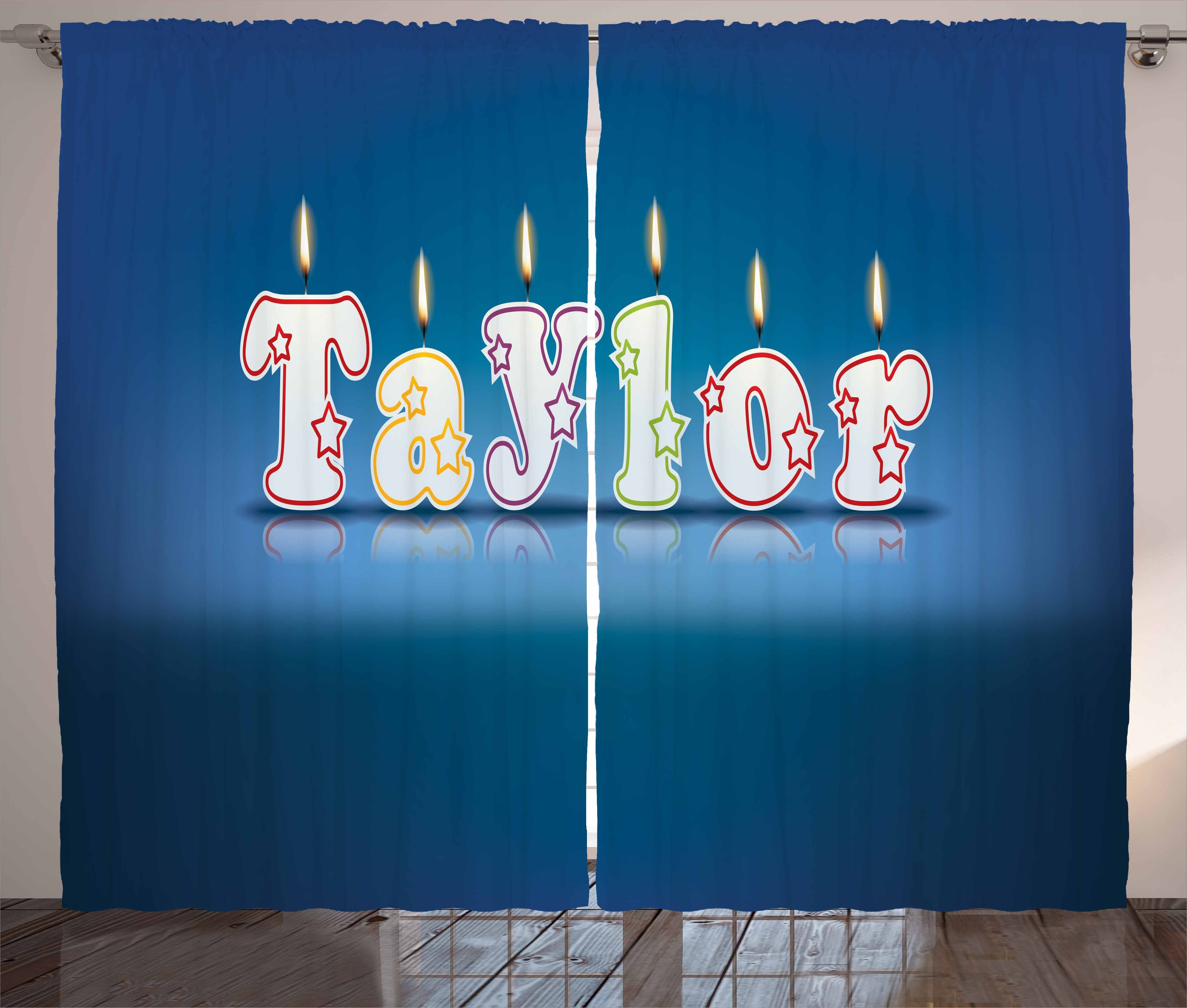 Gardine Schlafzimmer Kräuselband Vorhang mit Schlaufen und Haken, Abakuhaus, Taylor Celebration Candle Font