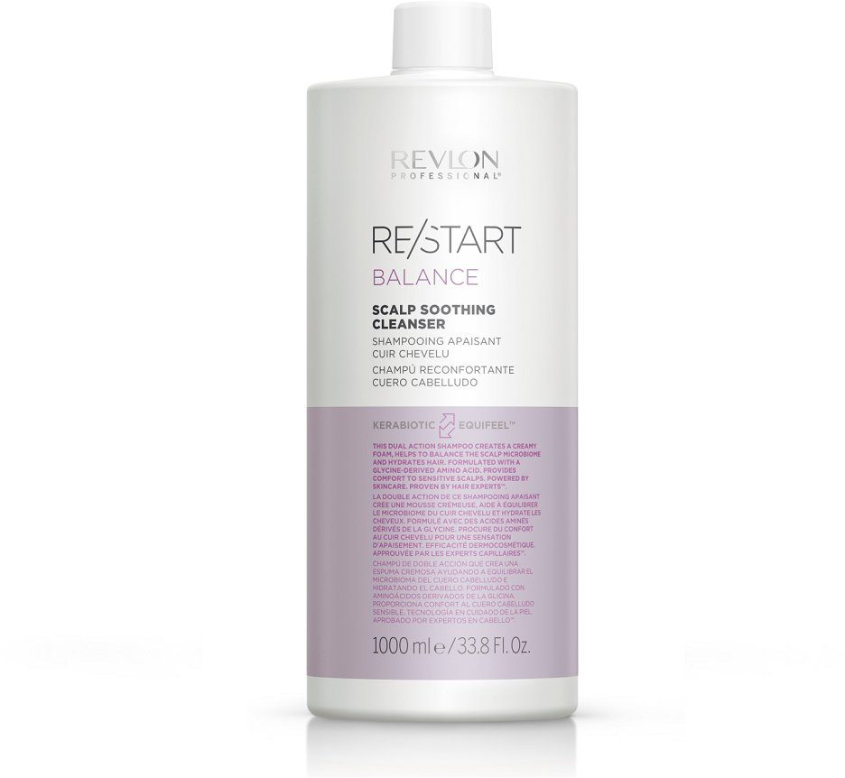 REVLON PROFESSIONAL Haarshampoo Re/Start BALANCE Scalp Soothing Cleanser 1000 ml, Sanfte feuchtigkeitsspendende Reinigung für sensible Kopfhaut.