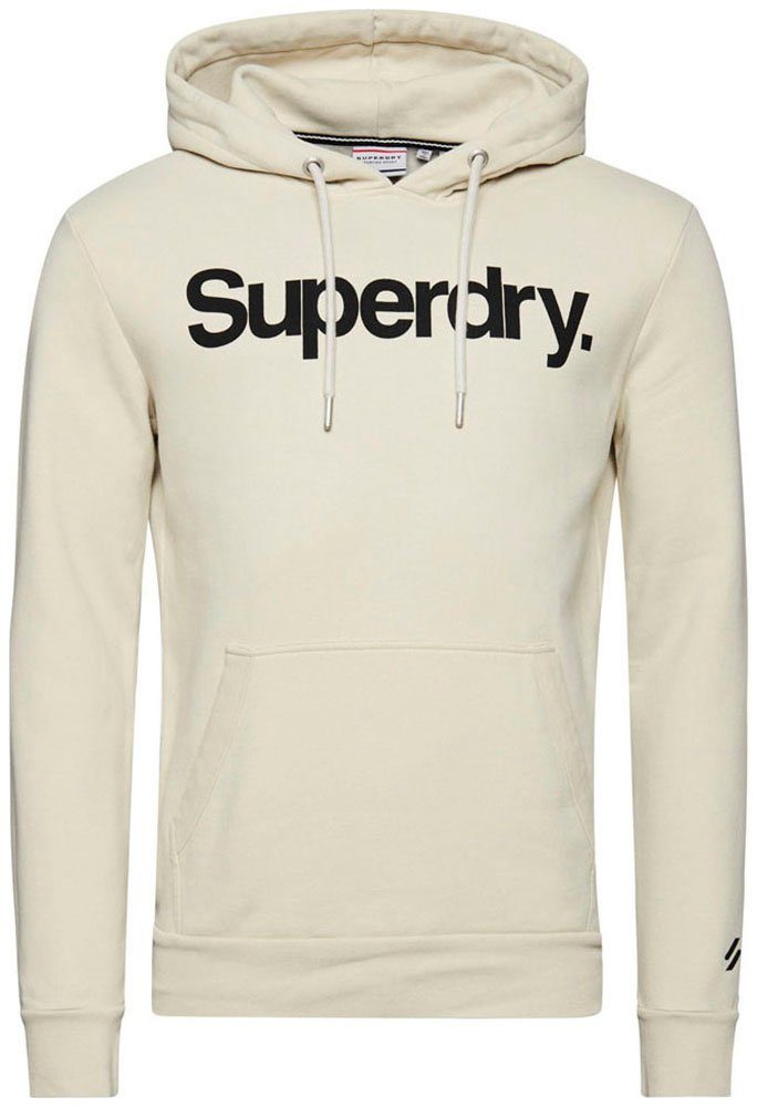 CLASSIC Superdry LOGO HOOD Beige Pelican CORE Kapuzensweatshirt